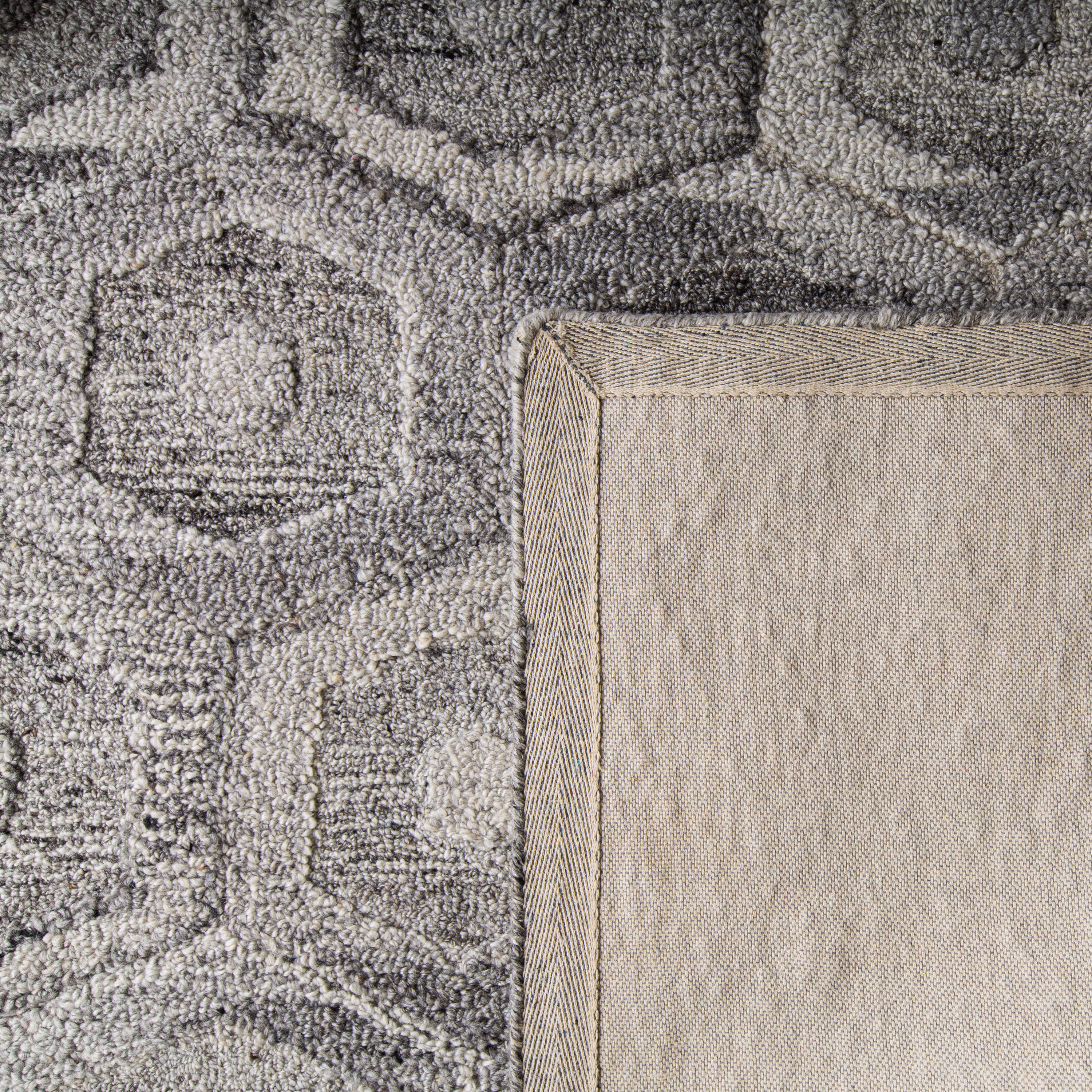 Handmade Abstract Tufted Wool Area Rug 4' x 6' - Grey