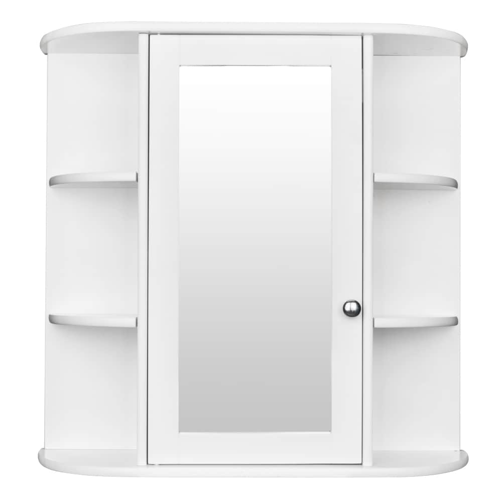 Winado LO113028988 23.62-Inches L x 6.5-Inches D x 22.44-Inches H White MDF Rectangular Wall cabinet 3 Decorative Shelves