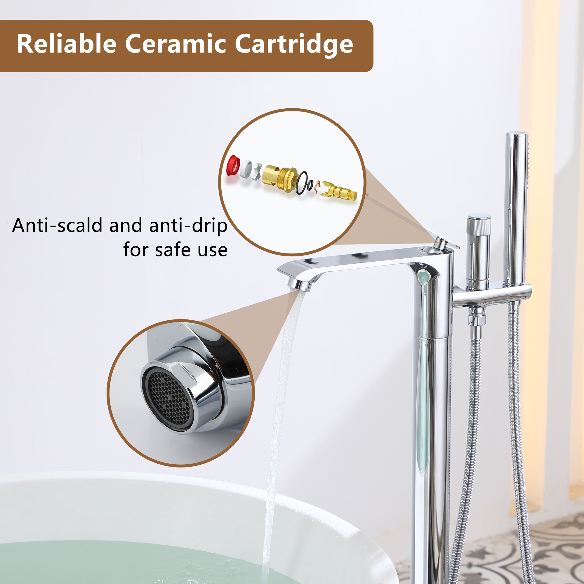 Clihome TC-227C-BF Roman-Tub-Faucets - View #7