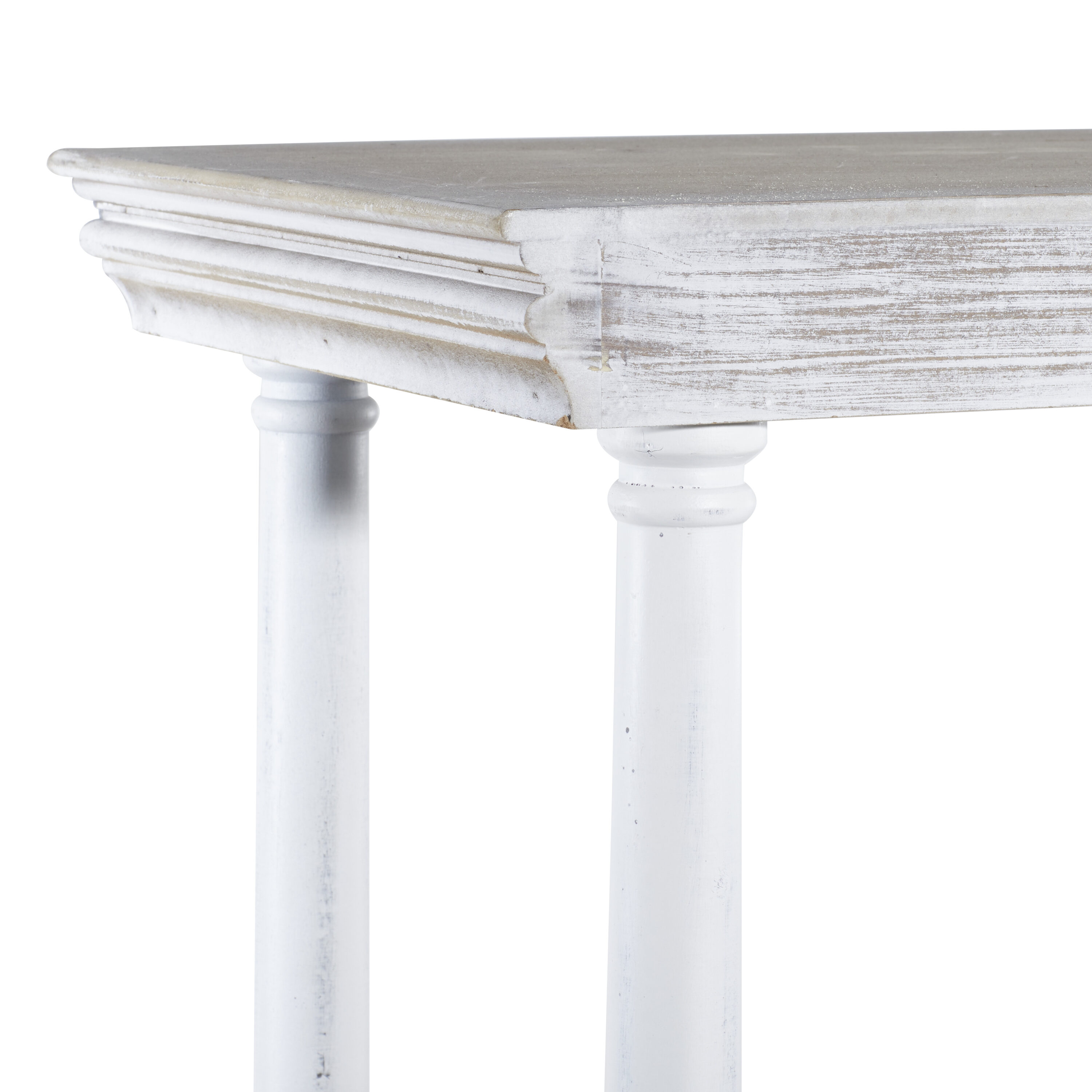 Rustic White and Brown Wood 5-Tier Shelving Unit