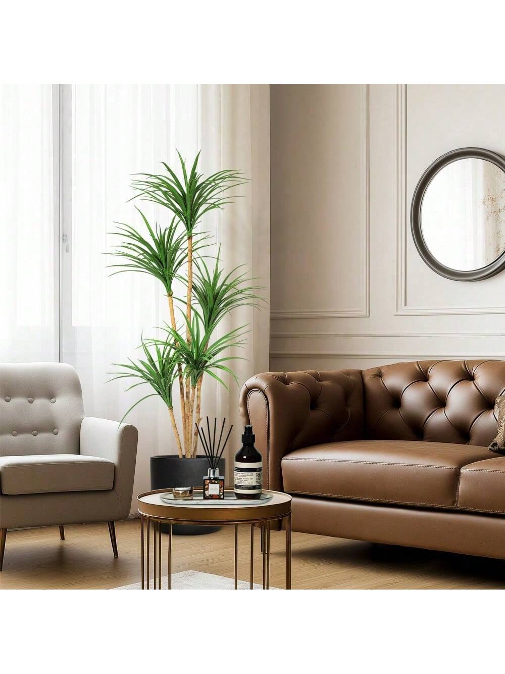 Qeetex PHO-34J3F57A-HF3 5ft 4ft/5ft/6ft Simulation Dracaena Artificial Tree for Home and Office Decoration