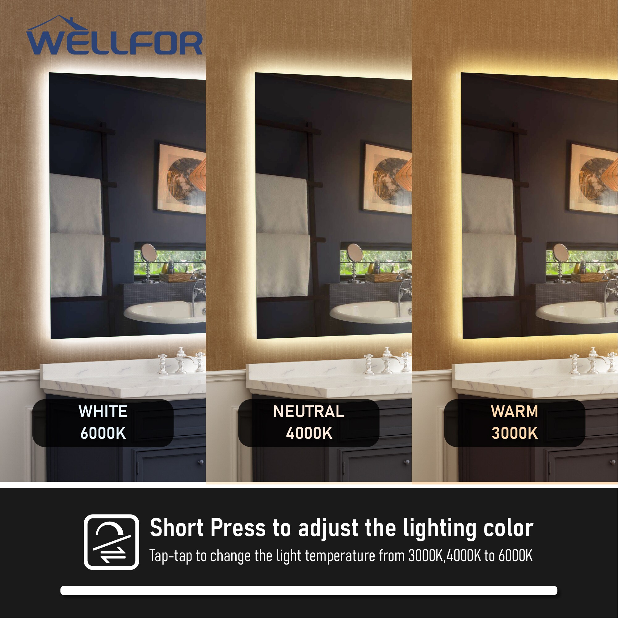 WELLFOR W15MRL5532 Framed-Bath-Mirrors - View #7
