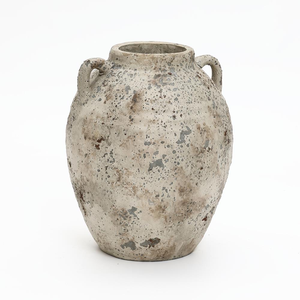 LuxenHome White Ceramic Ornate Vase