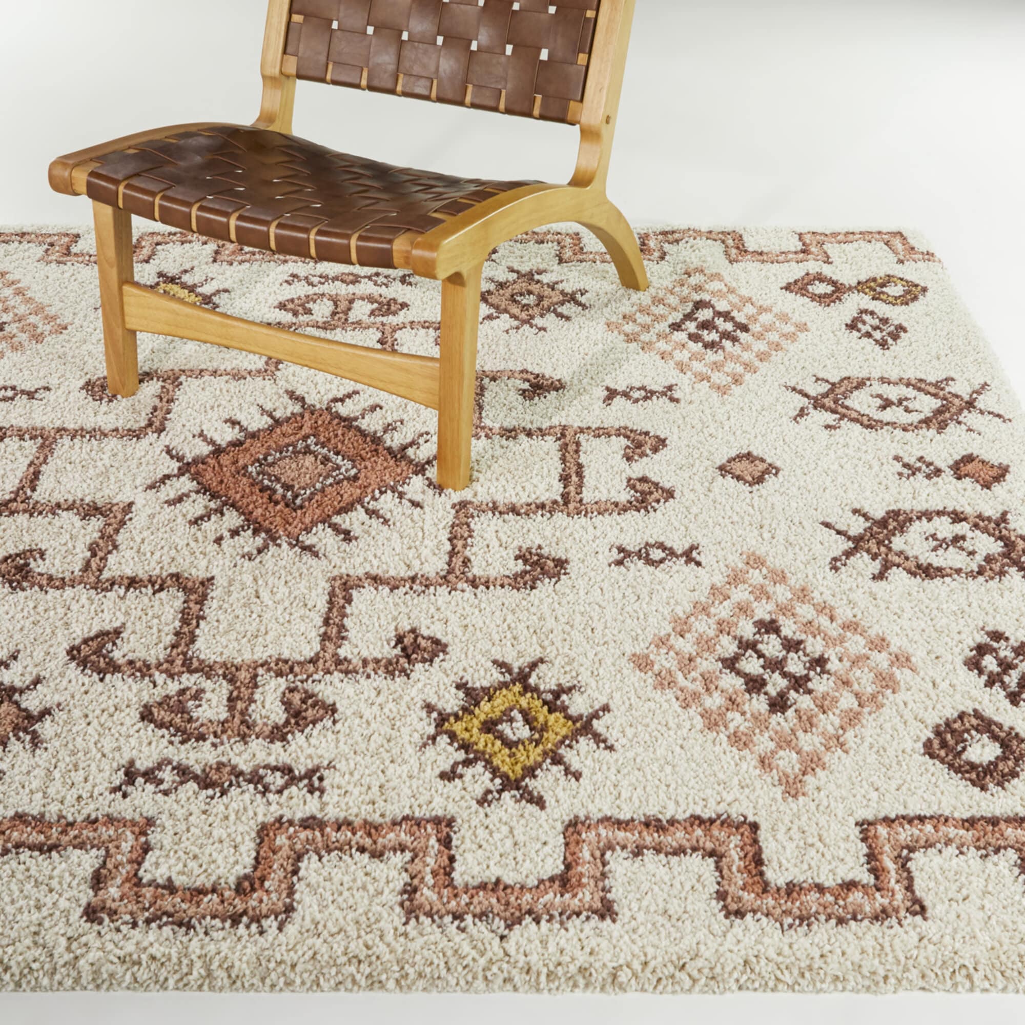 Burnt Orange Rectangular Shag Rug for Kids, 5'3" x 7'