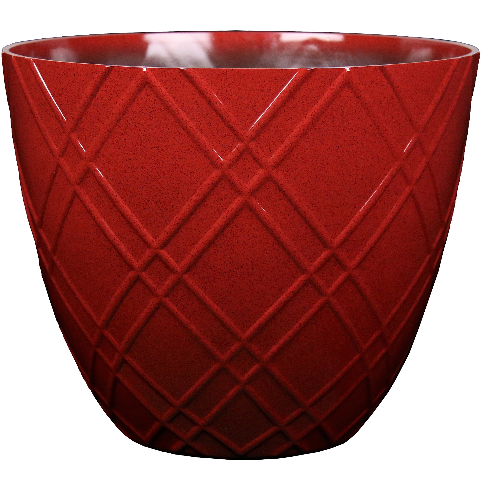 Style Selections PLC4516PRC Round 15.35-in W x 13.15-in H Red Resin Contemporary/Modern Indoor/Outdoor Planter