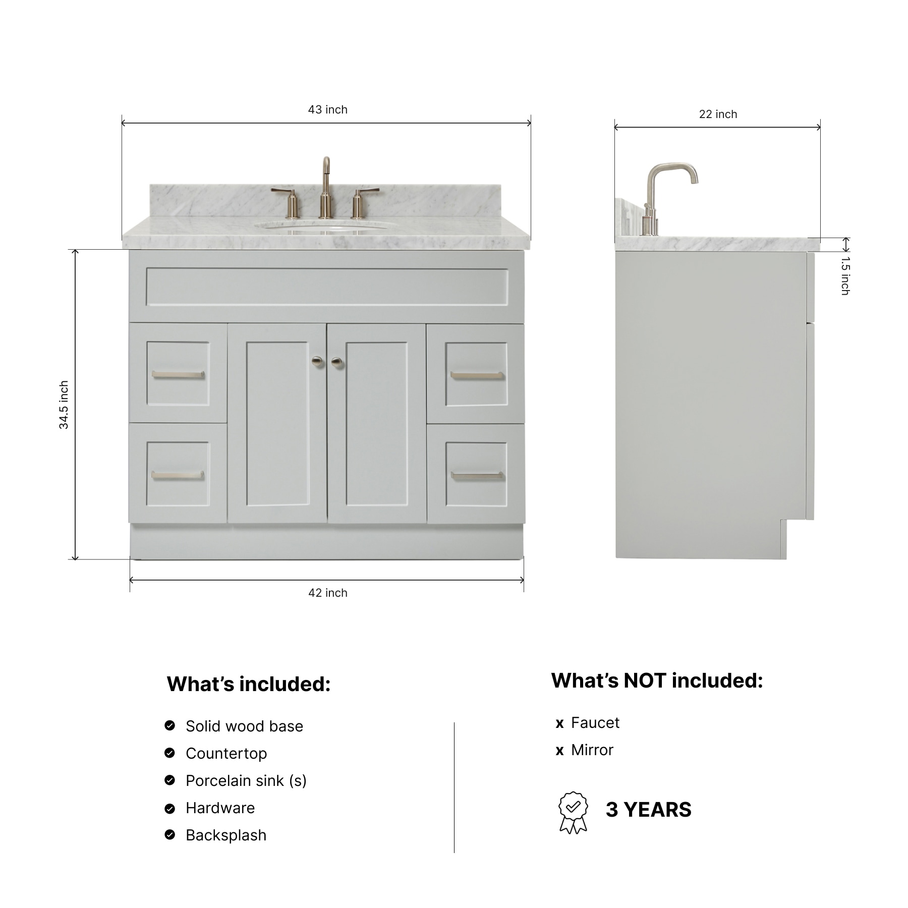 ARIEL F043SCWOVOGRY Bath-Vanity-Combo - View #3