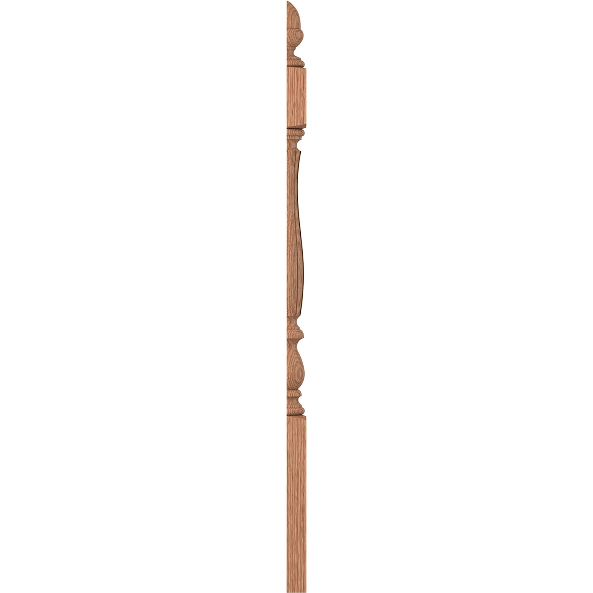 L.J. Smith Stair Systems LJF-3940 1-2-O 3.25-in x 47.75-in Unfinished Red oak Stair Newel Post