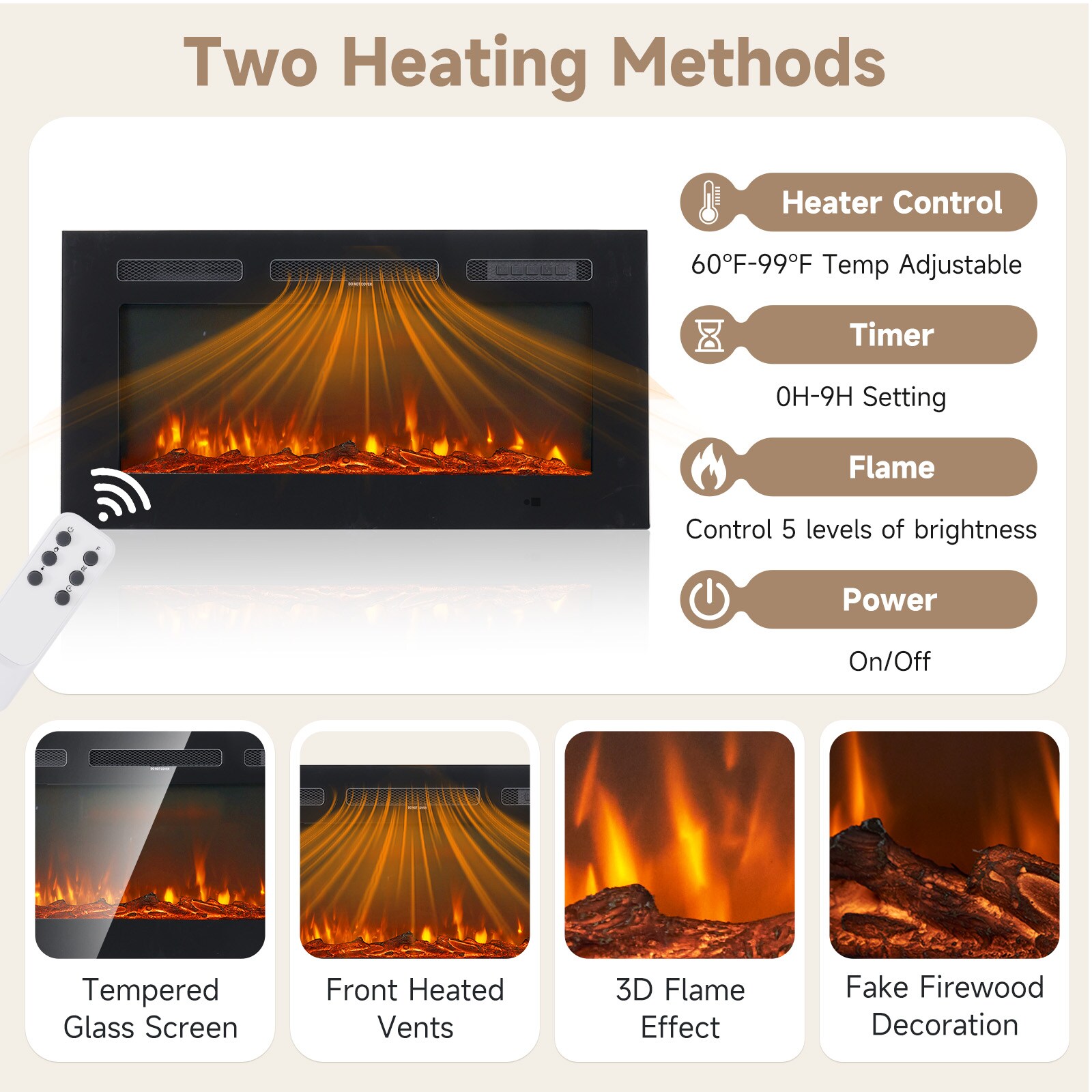AOXUN AX419BW11 Electric-Fireplaces - View #6