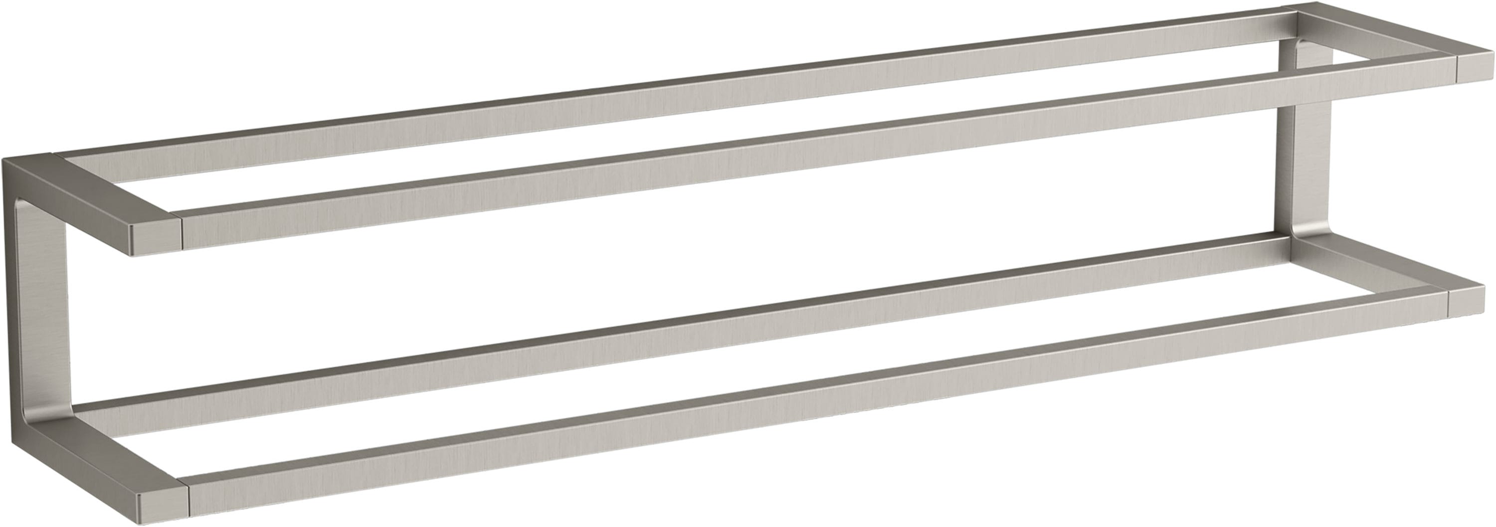 KOHLER K-27352-BN Draft 24-in double Vibrant Brushed Nickel Wall mount Double Towel Bar