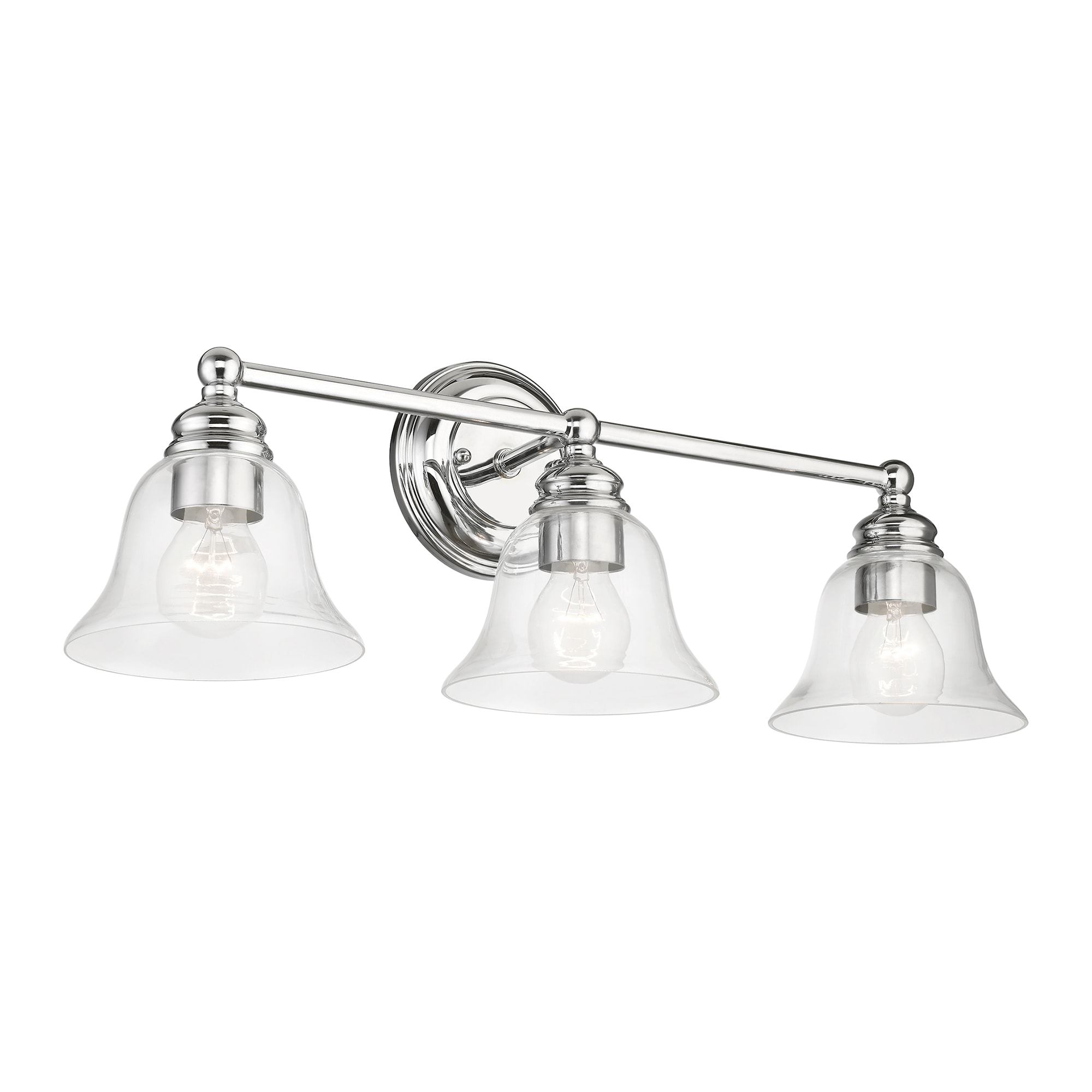 Polished Chrome 3-Light Vanity with Clear Glass Shades
