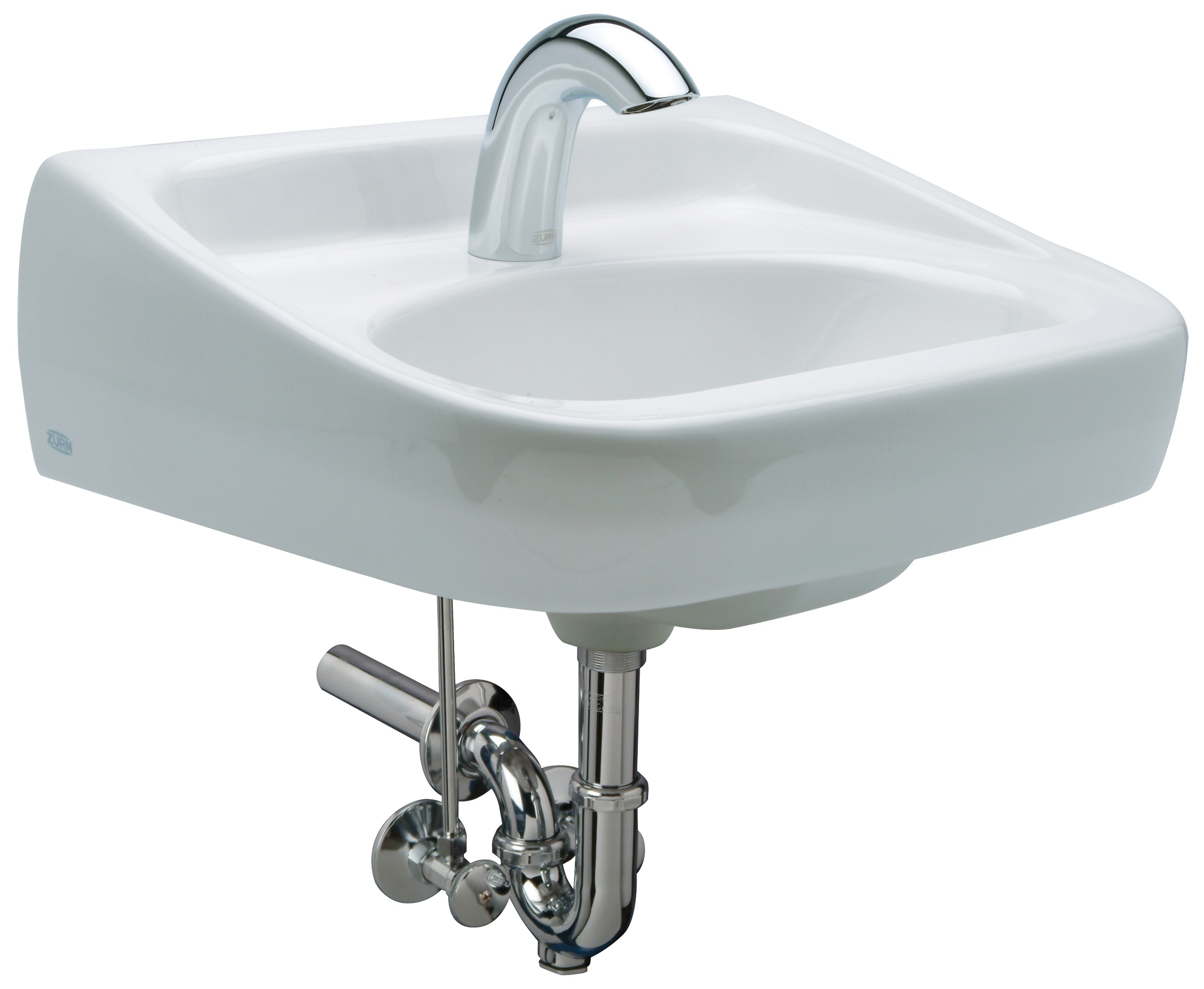 Zurn Z.L3.S Vitreous china Wall-mount Rectangular Traditional White Bathroom Sink with Faucet Included with Drain Included ( 18.25-Inches x 21.5-Inches )