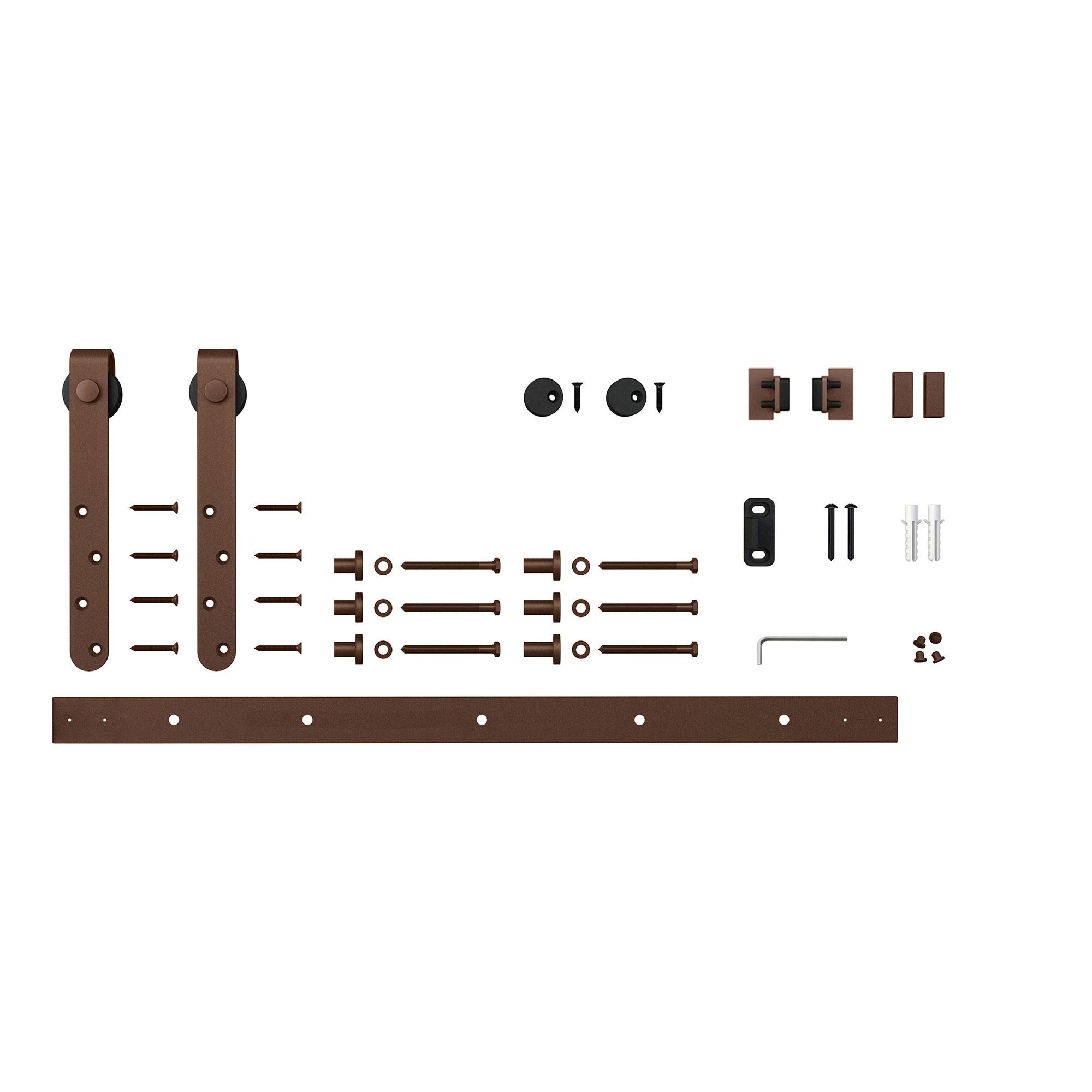 Architectural Products by Outwater 3P5.7.00052 48-in Oil-rubbed Oil Rubbed Bronze Indoor Top mount Single Barn door hardware kit