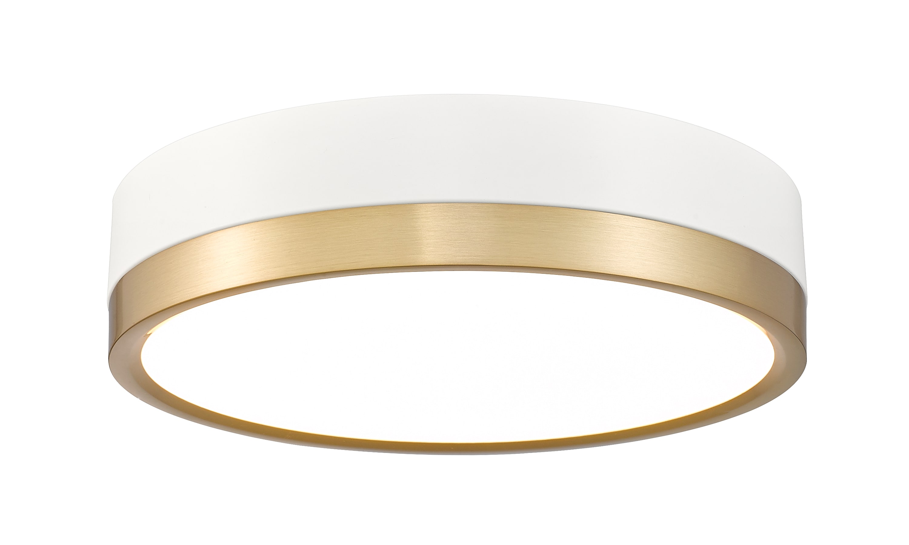 Algar 12" Modern Gold LED Flush Mount Ceiling Light with Frosted Acrylic Shade