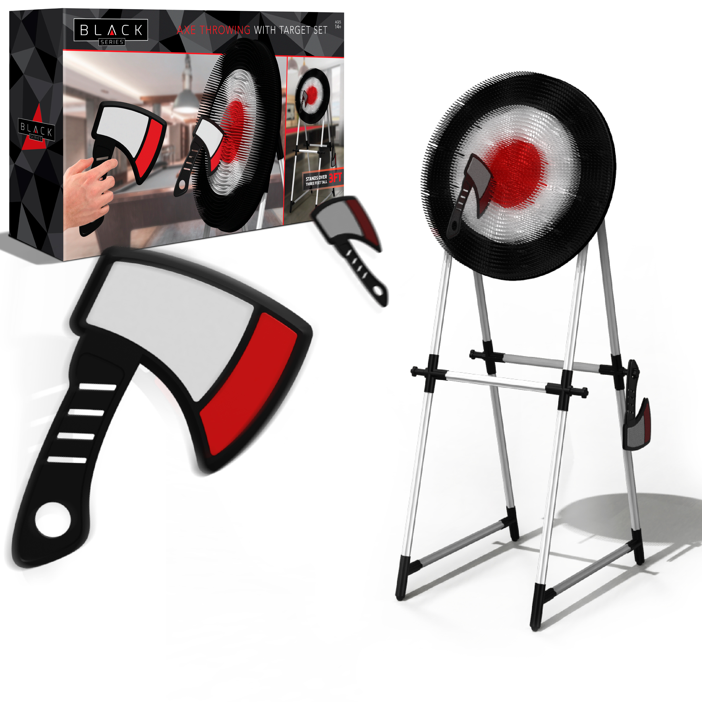 Black Series Red Axe Throwing Game - Indoor/Outdoor, Lightweight