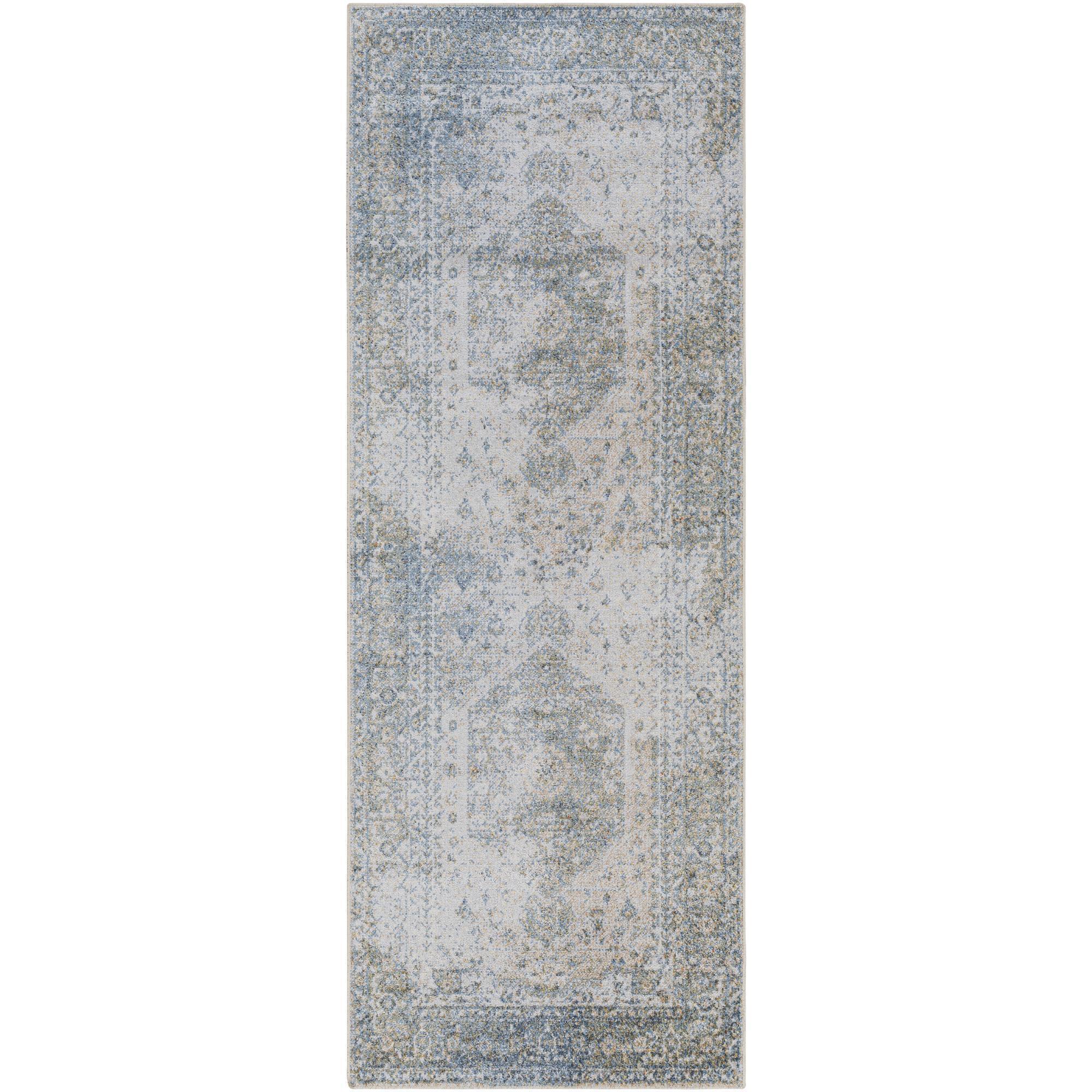 Livabliss LLL2307-23 Lillian 2 x 3 (ft) Polyester Navy/Gray Rectangular Indoor Medallion Vintage Machine washable Area rug
