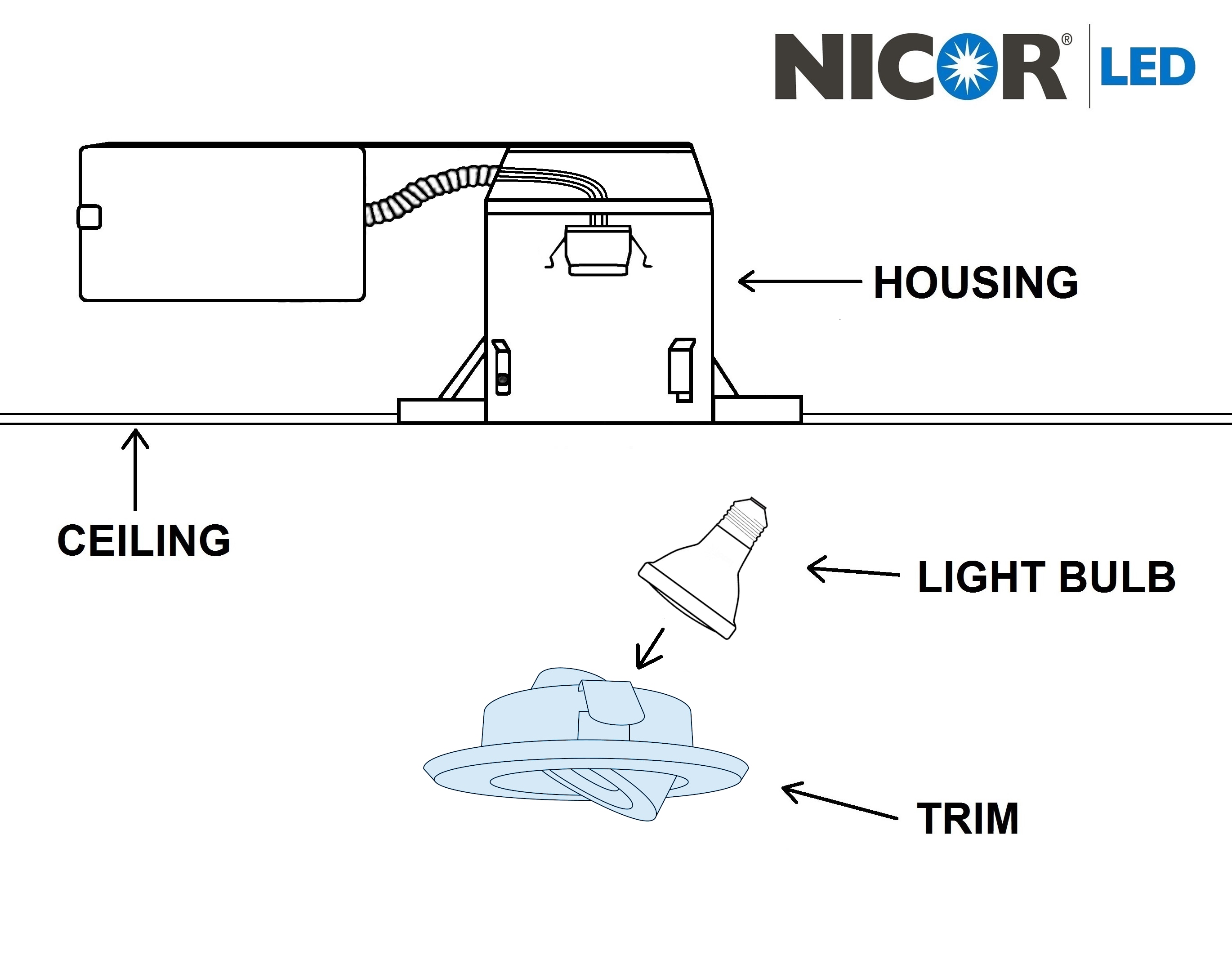 White Adjustable 4'' Recessed Ceiling Light Trim