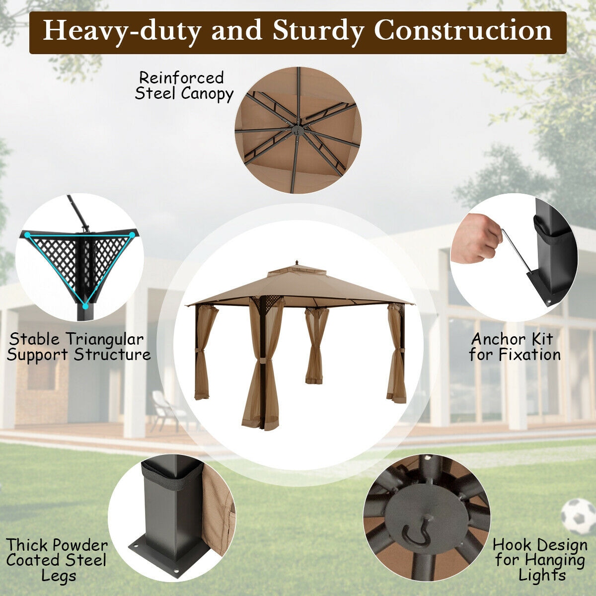 Forclover HYFE-70382CF Wood-Resin-Gazebos - View #4