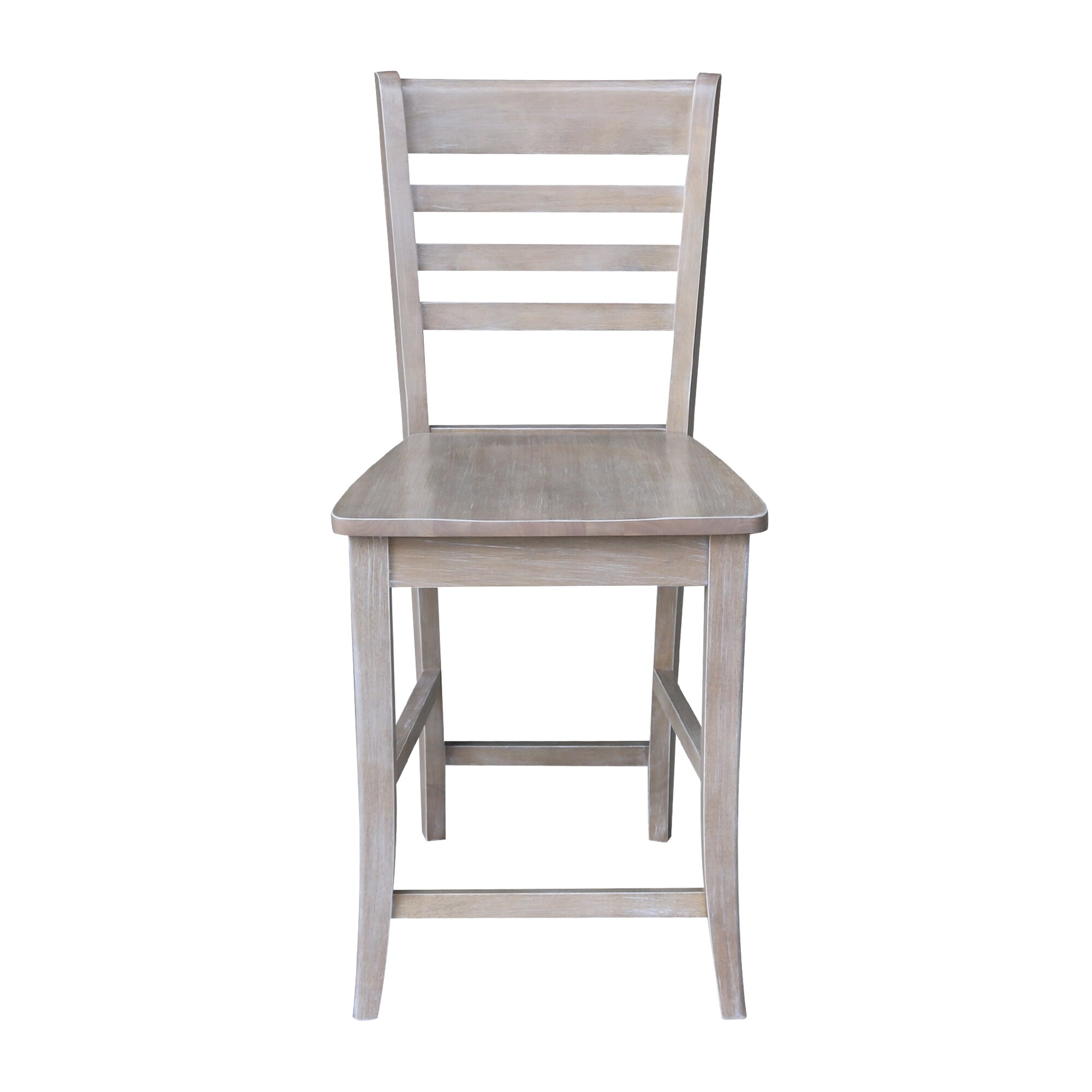 Cosmo Vintage Washed Grey Solid Hardwood 24" Counter Stool