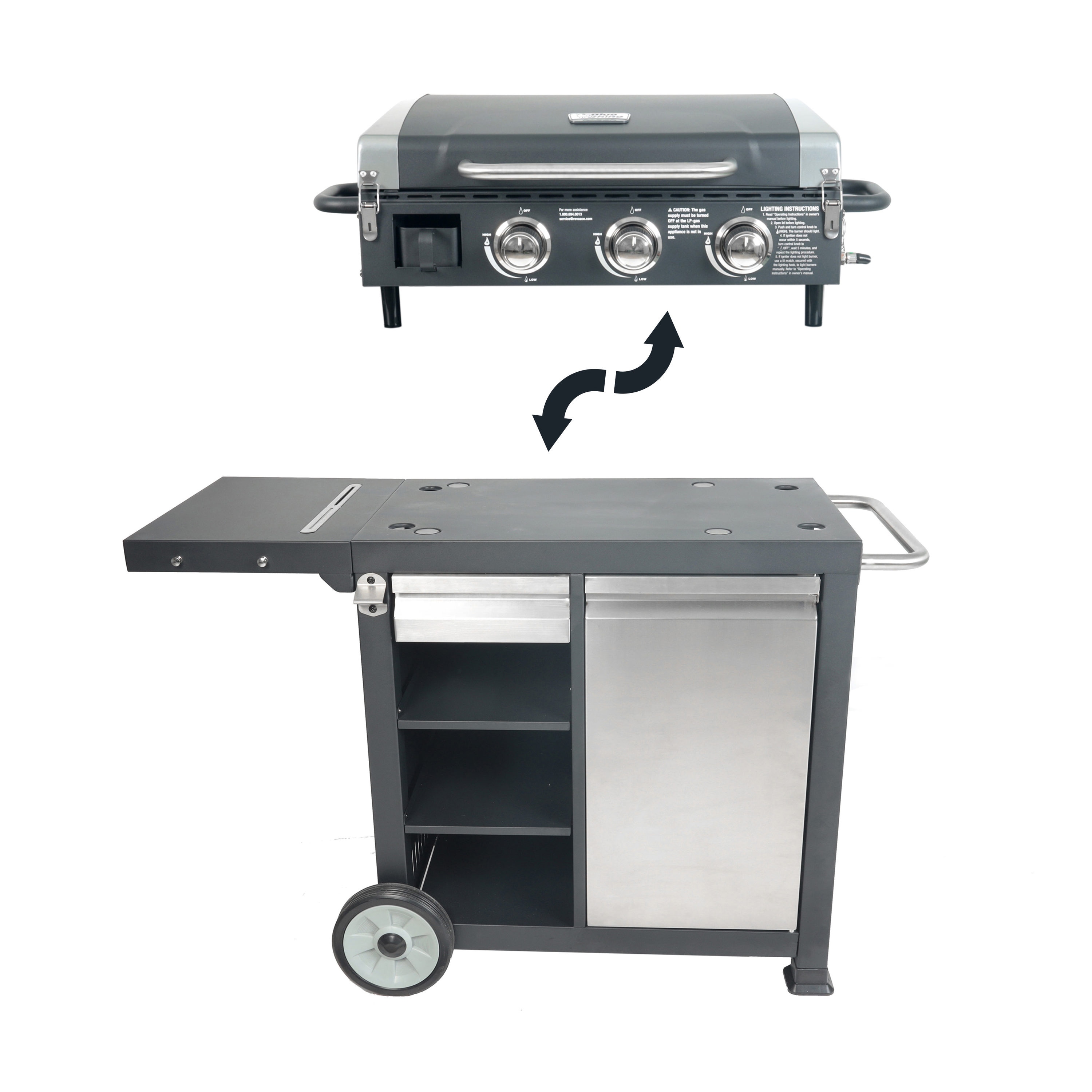 Blue Rhino 3-Burner Liquid Propane Flat Top Grill in the Flat Top