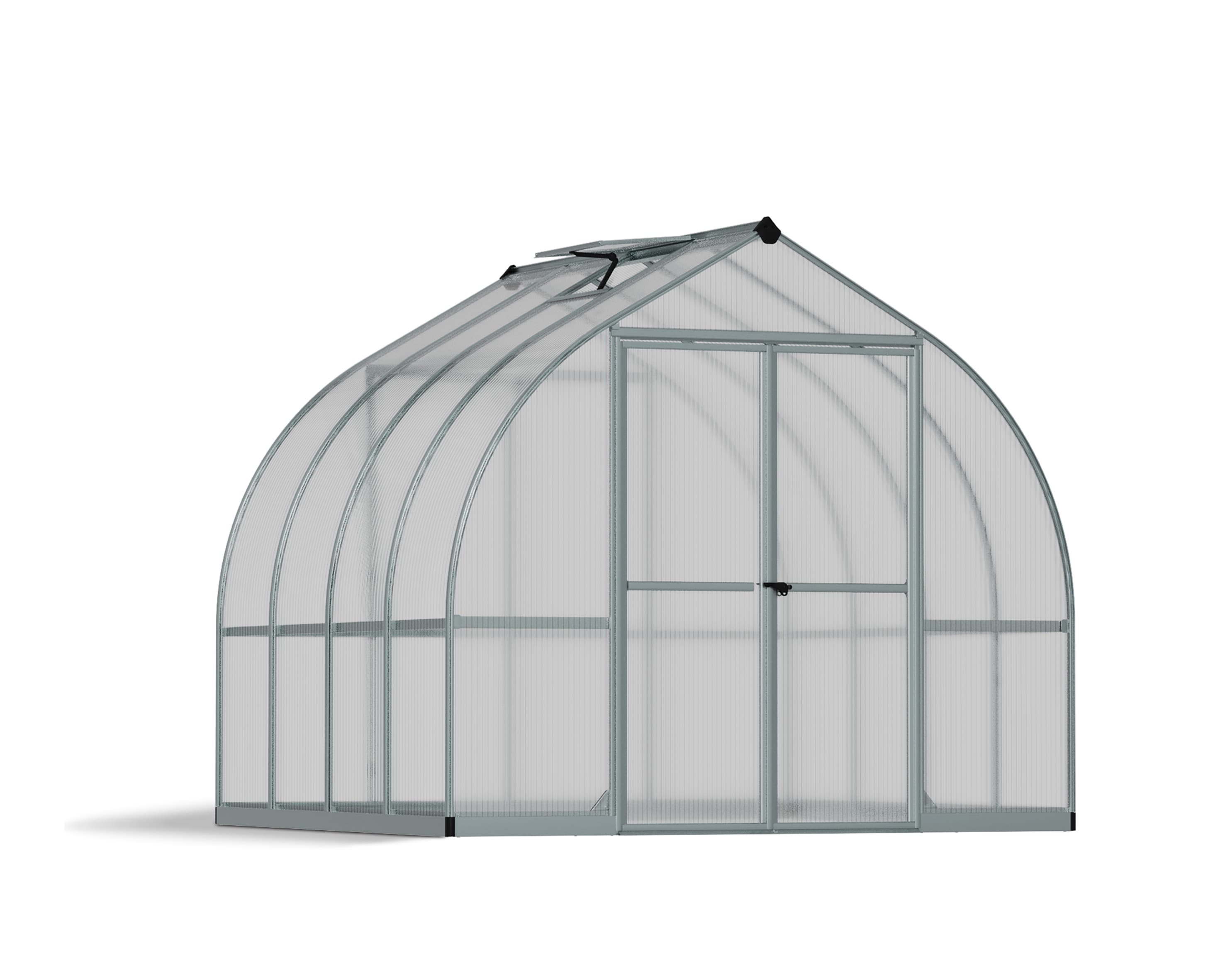 Canopia by Palram 703726 Bella 8-ft L x 8-ft W x 7.1-ft H Silver Frame/Diff. Panels Greenhouse Kit