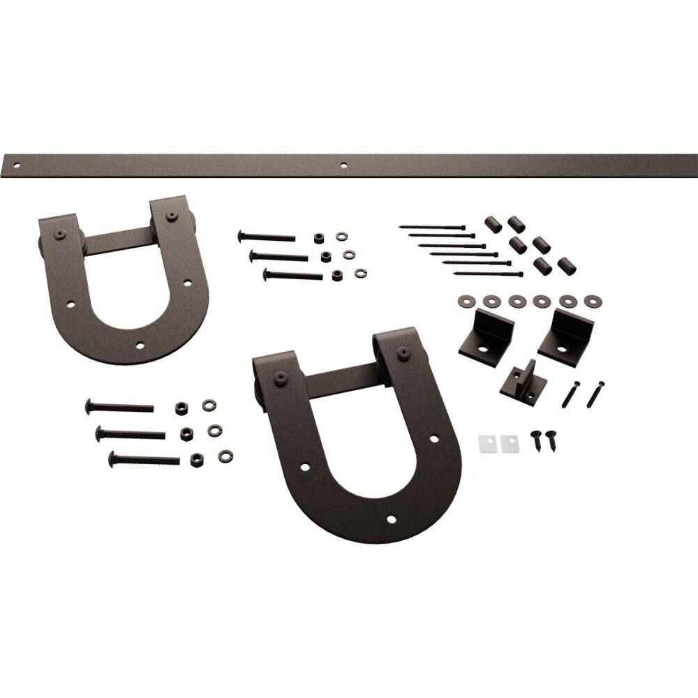 Goldberg Brothers GB60014H24BZ 48-in Bronze Texture Indoor Horseshoe Single Double Barn door hardware kit