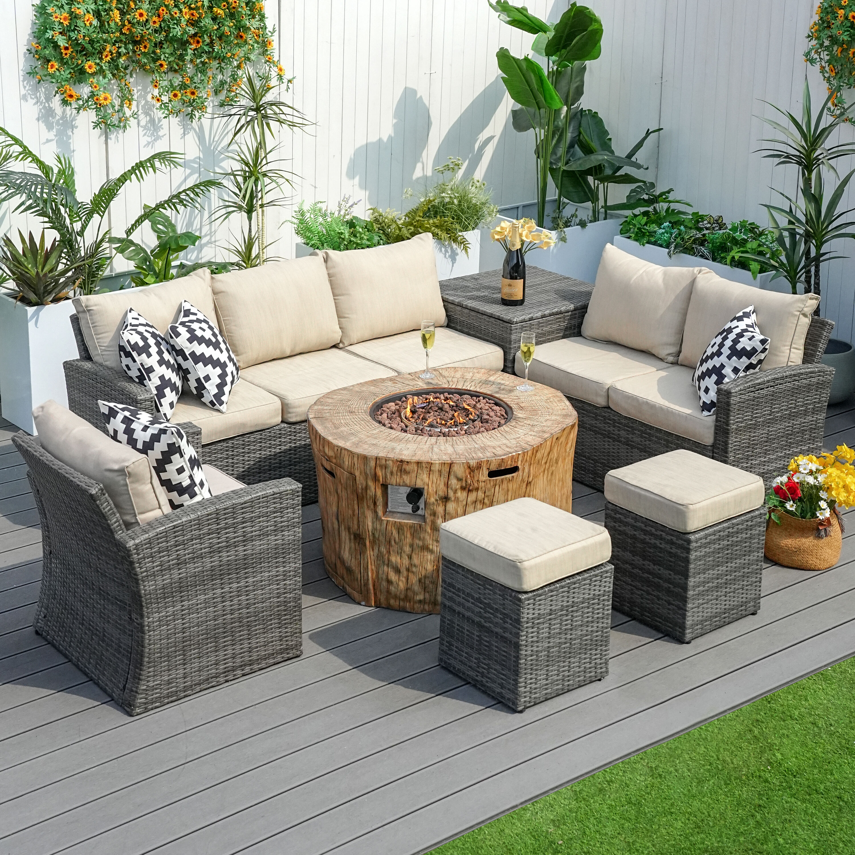 Moda Furnishings MAG-1403B-2180-G Patio-Conversation-Sets - View #4