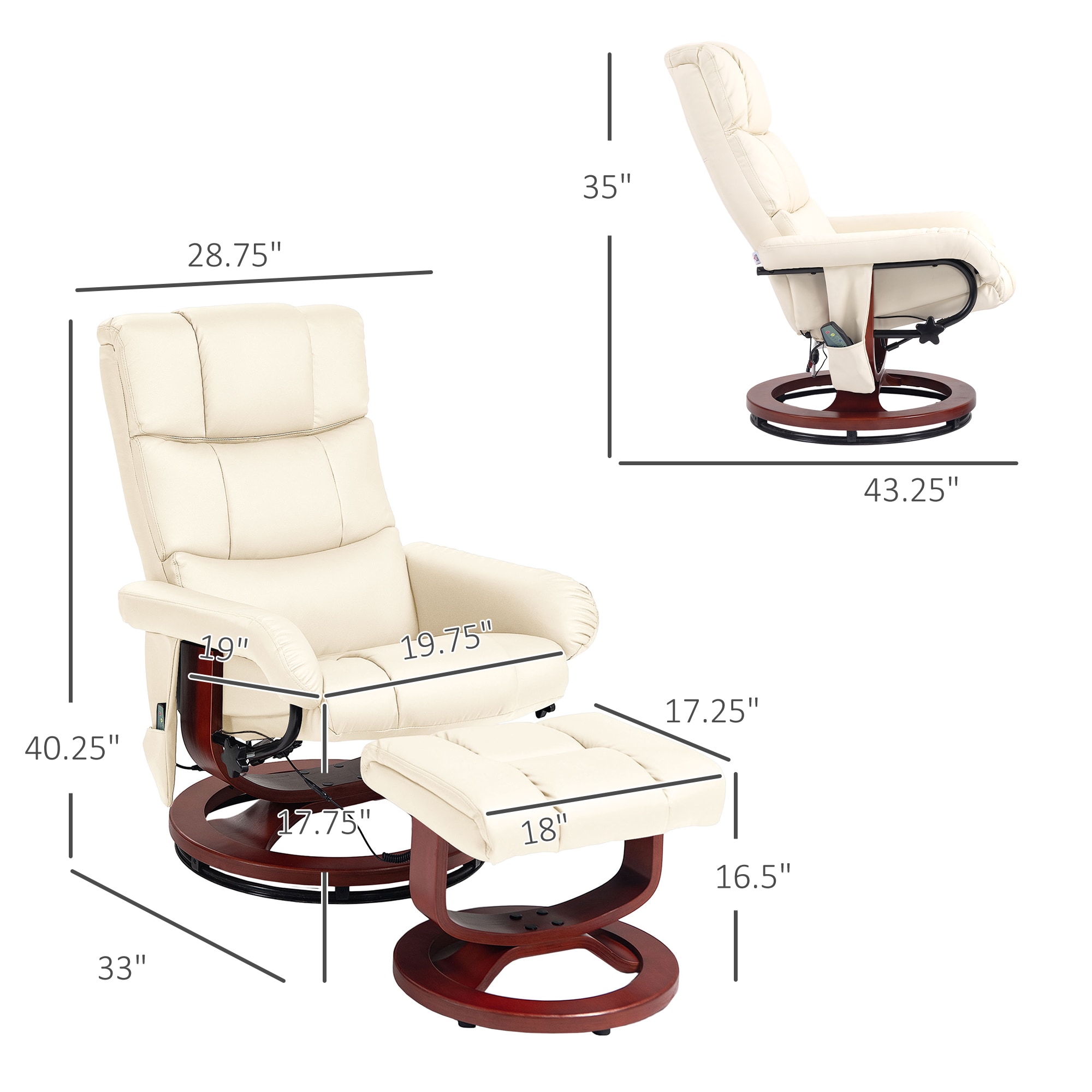 HomCom 700-158V80CW recliners - View #3