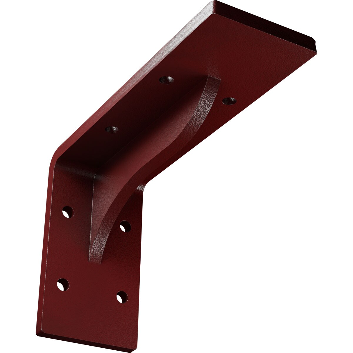 Ekena Millwork BKTM02X06X03EBHRE Embrey 6-in x 2-in x 3.75-in Red Steel Mounting bracket