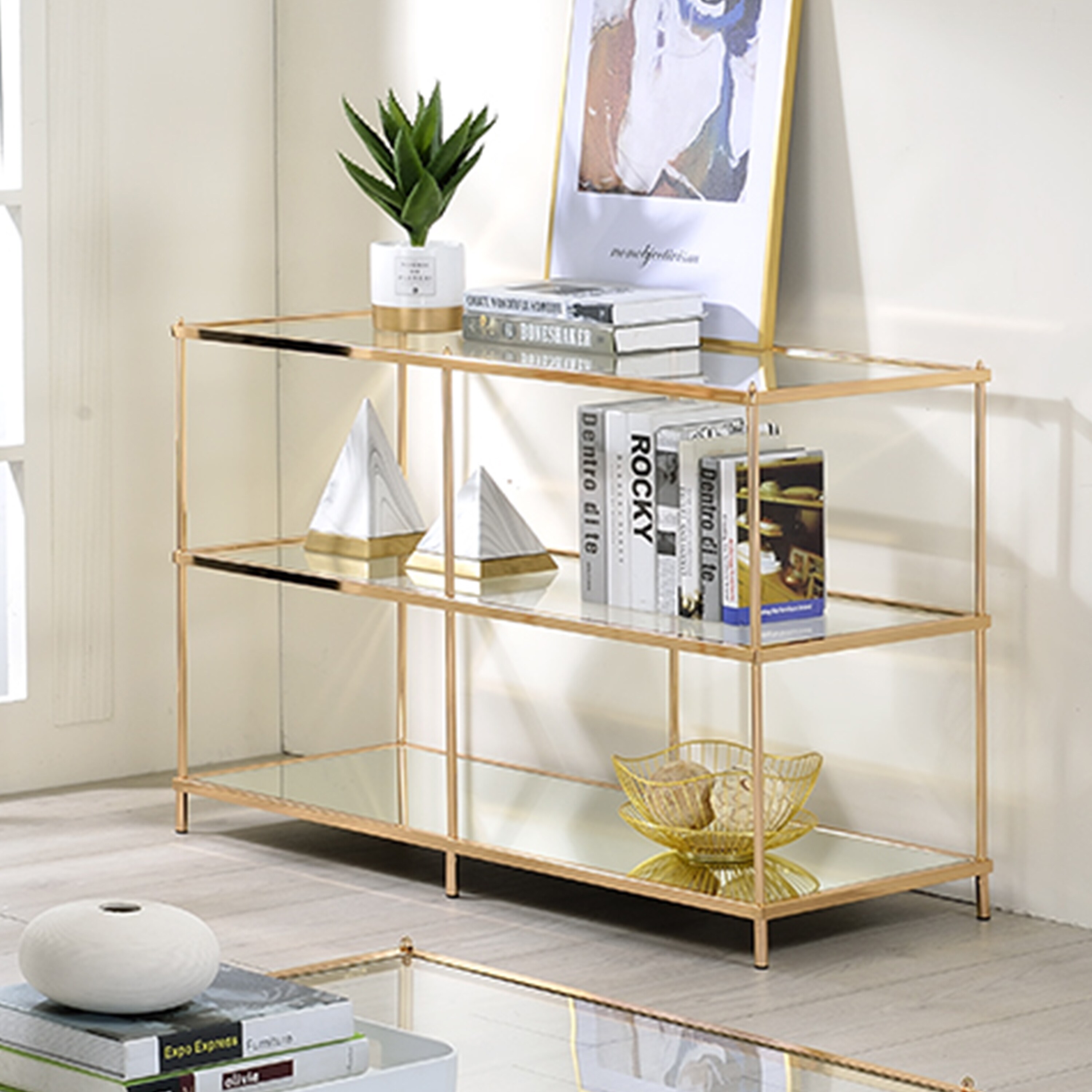 Furniture of America Terrace Modern Clear Console Table in the Console ...