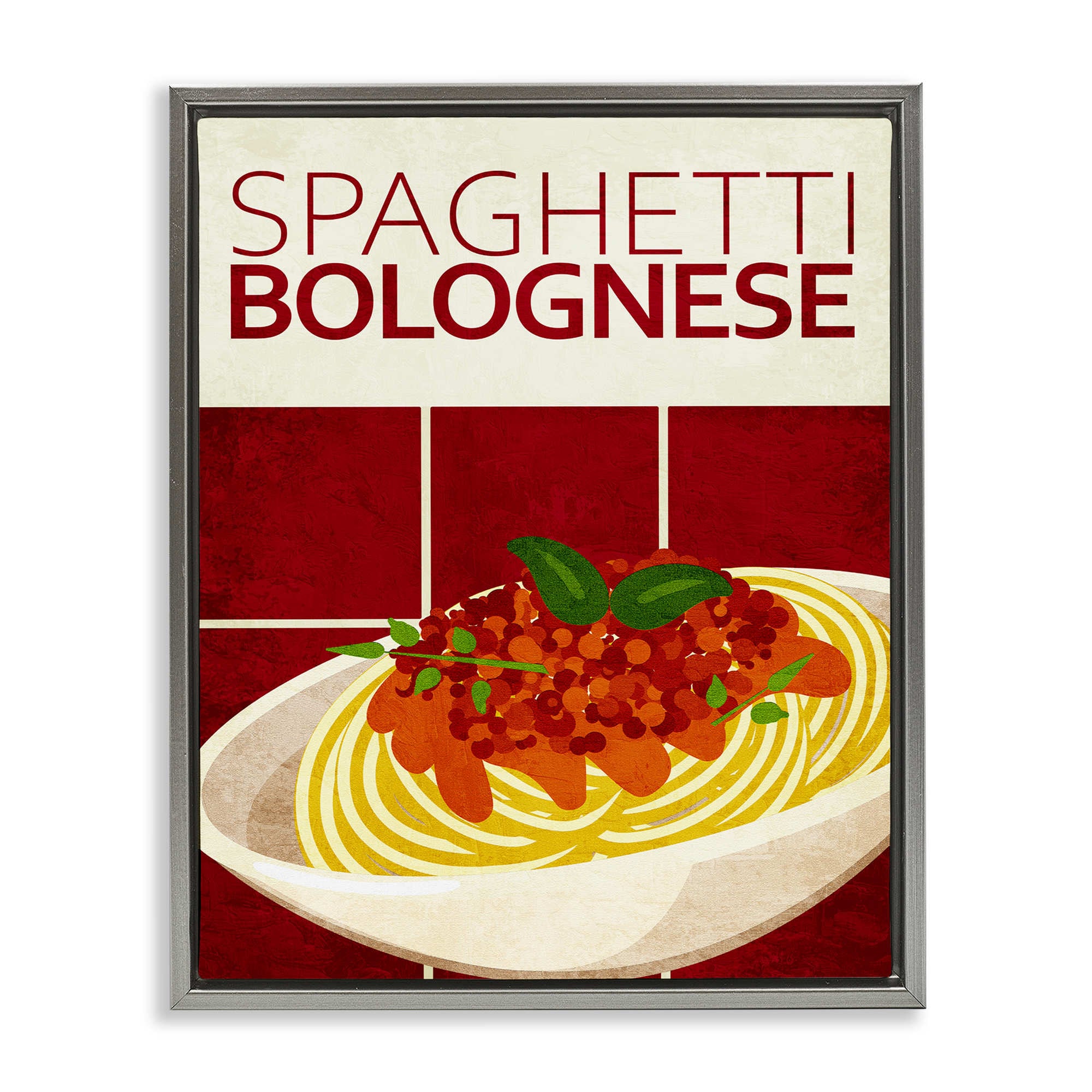 Stupell Industries BS-469-FFL-24X30 Spaghetti Classic Kitchen Floating Frame design by Kim Allen