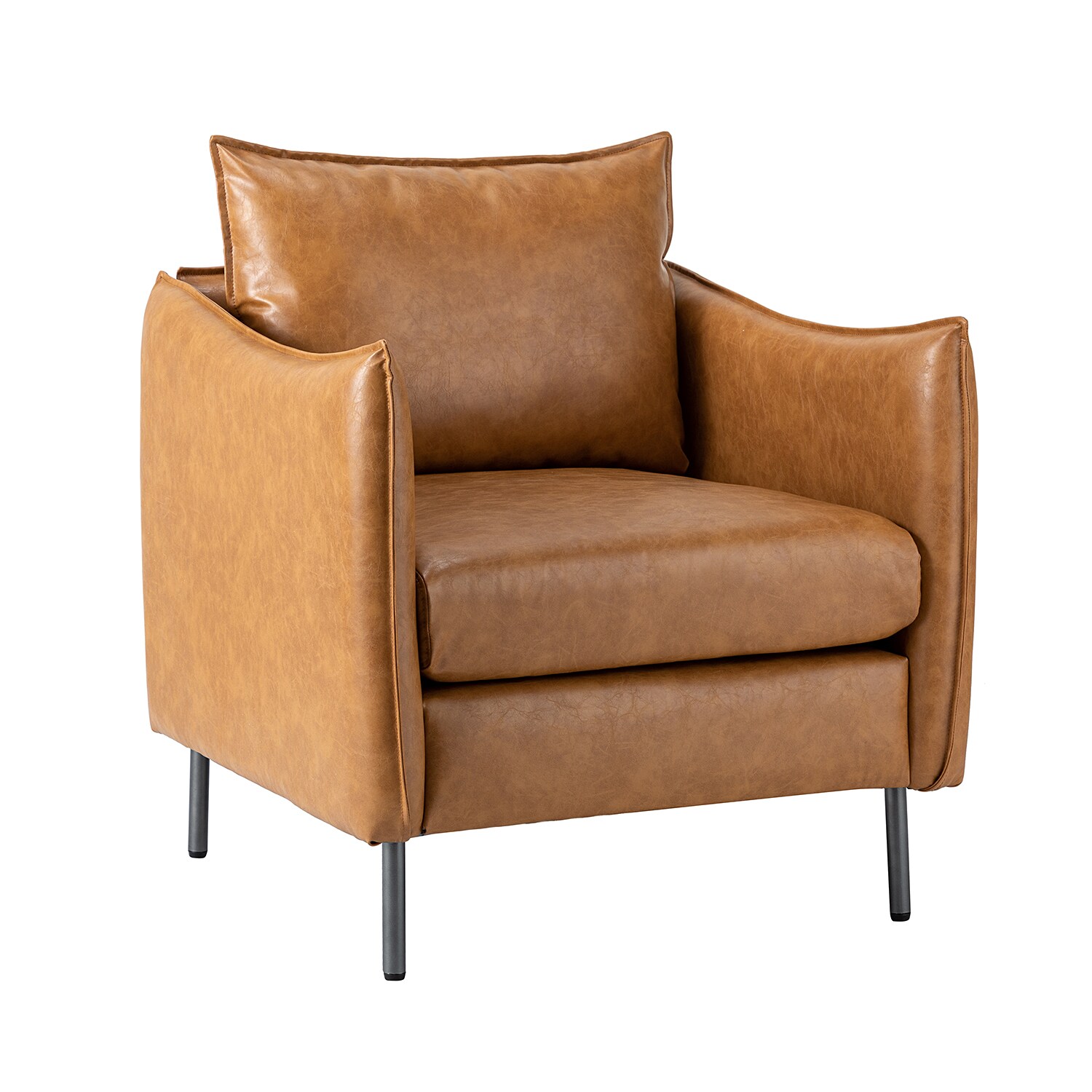 14 Karat Home Georges 30-in W Casual CAMEL Faux leather Accent Armchair