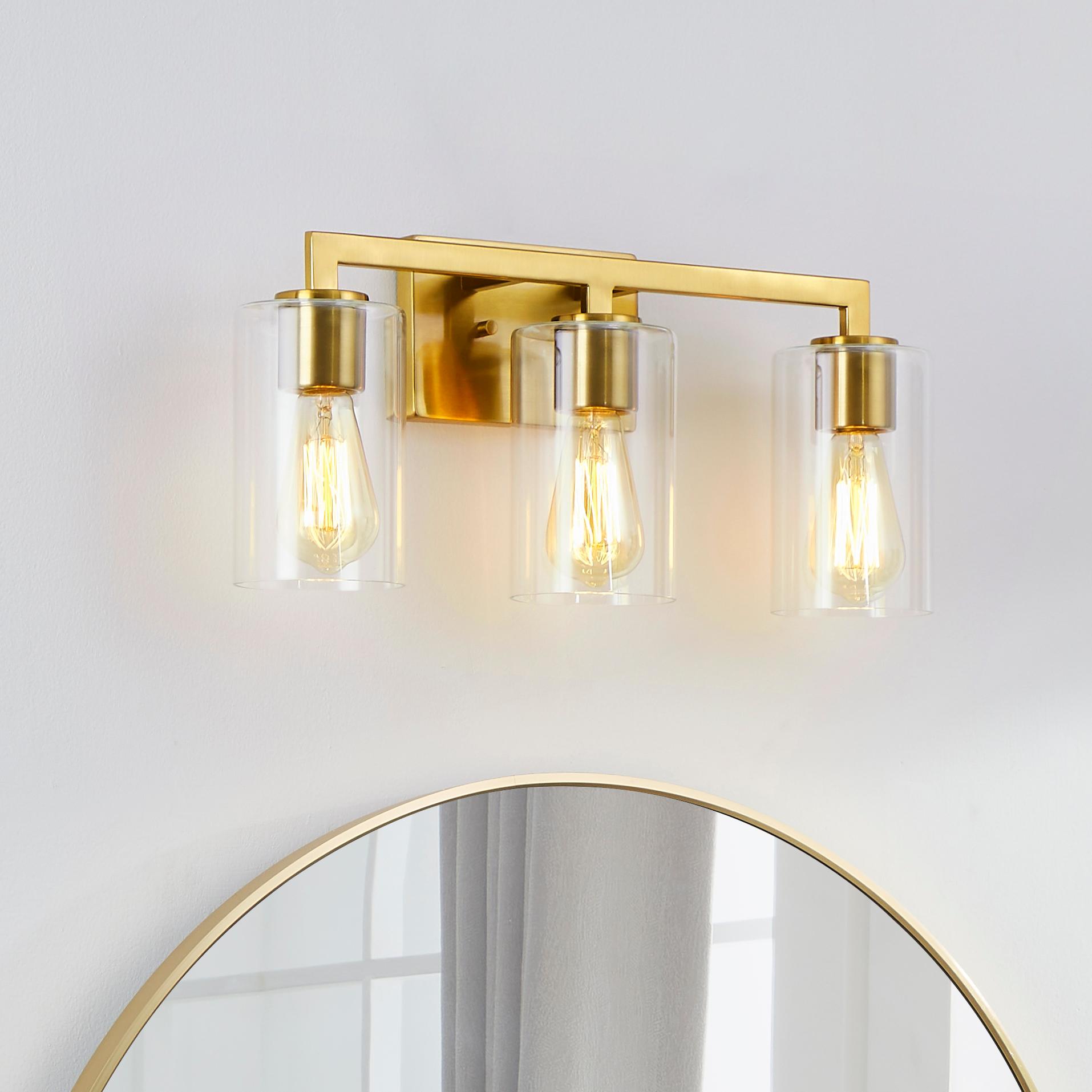 KAWOTI 21274 Tumalo 20.75-in 3 -Light Gloss Gold Transitional Vanity light