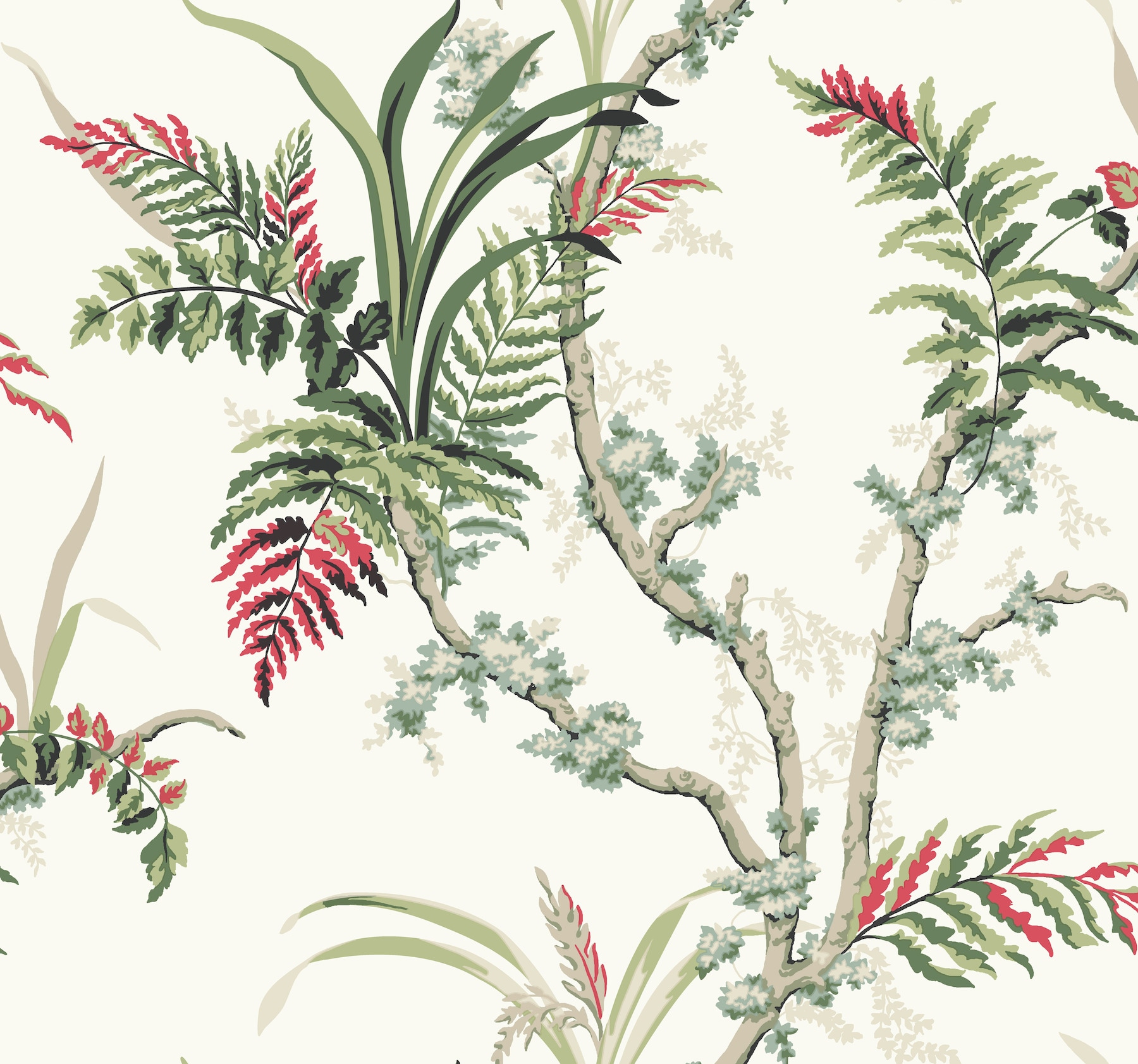 York Wallcoverings GR5993 Grandmillennial 60.8-Sq. Feet Green Non-woven Ivy/Vines Prepasted Water Activated Paste Wallpaper