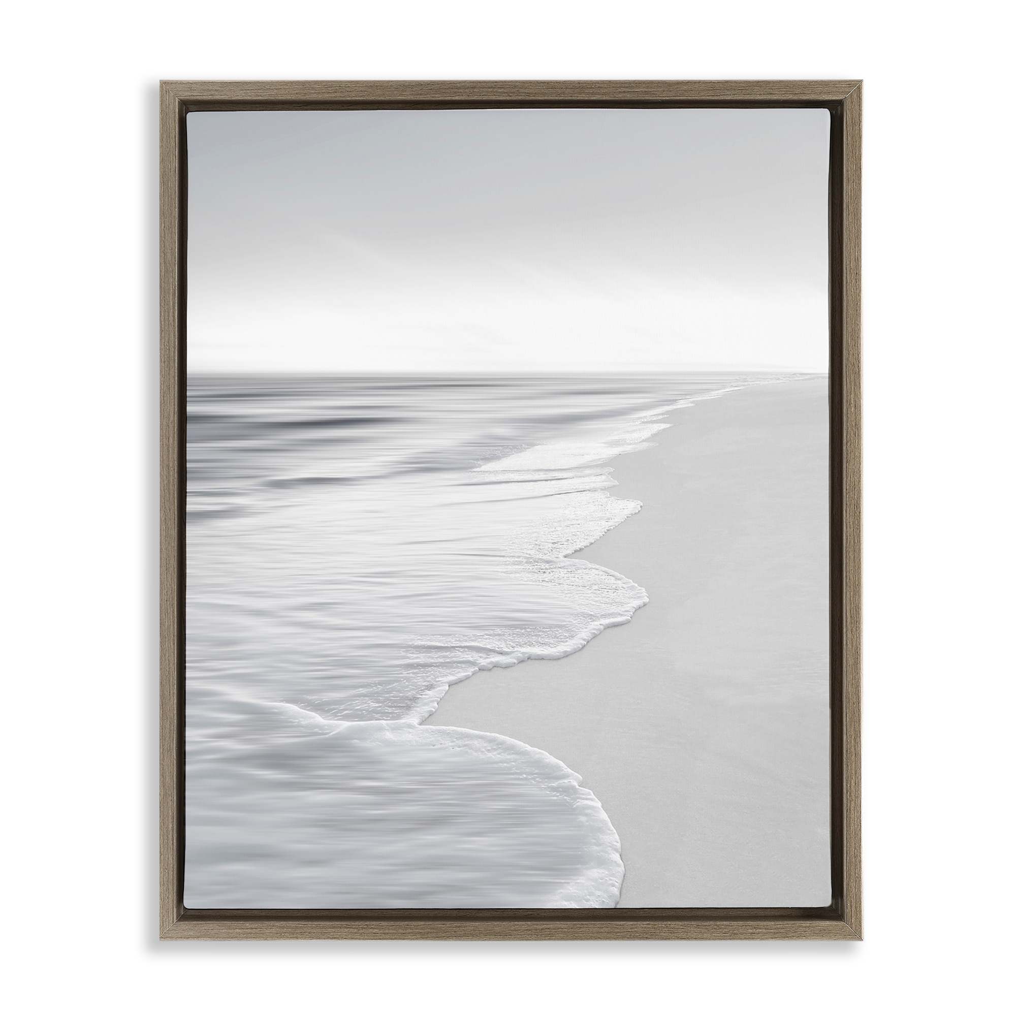 Stupell Industries BS-544-FFE-24X30 Foamy Beach Coast Brown Framed Floater Canvas Wall Art By Maggie Olsen 25 x 31