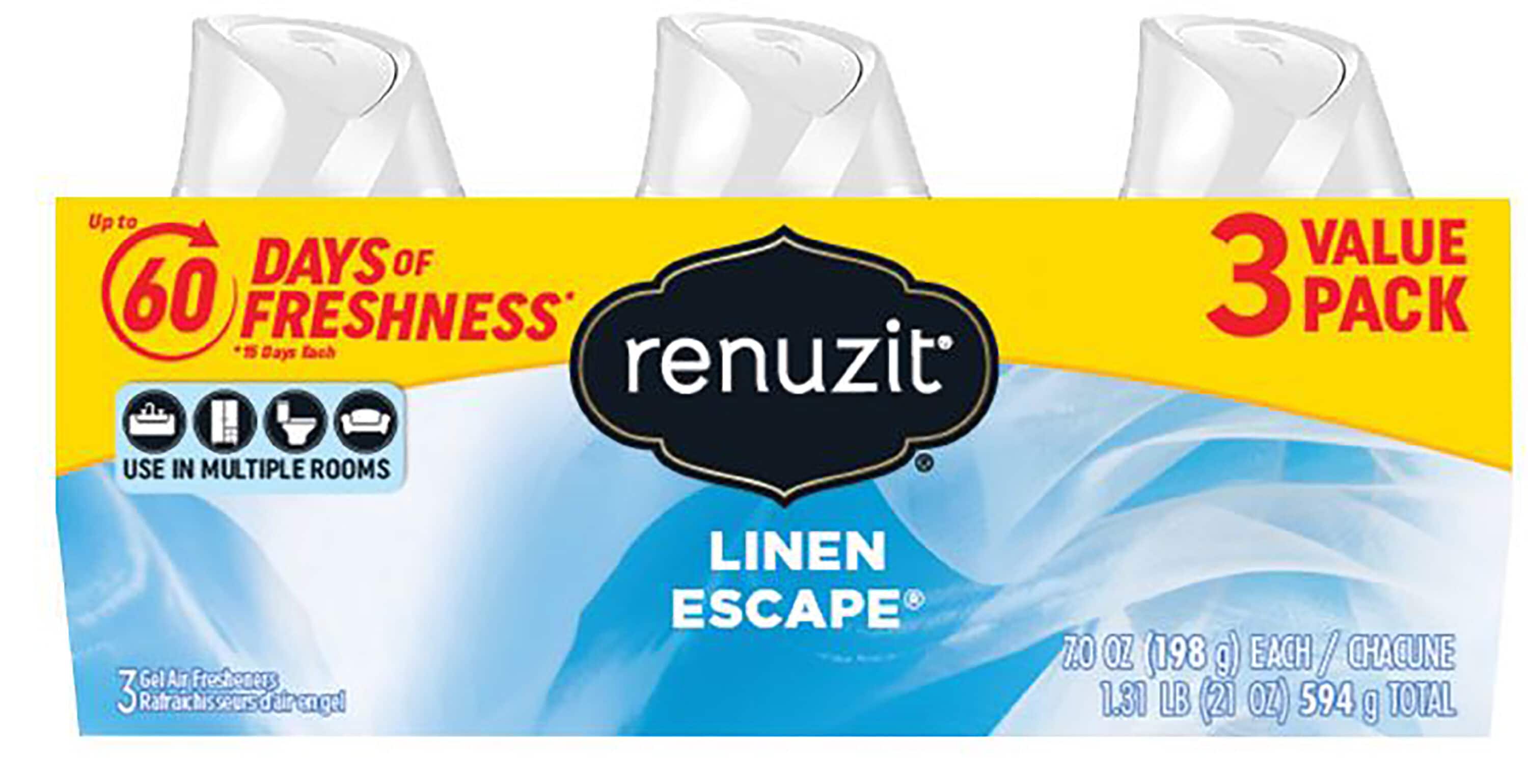 Renuzit 63322 7 Ounce(s) Linen EScape Air Freshener 3 -Pack