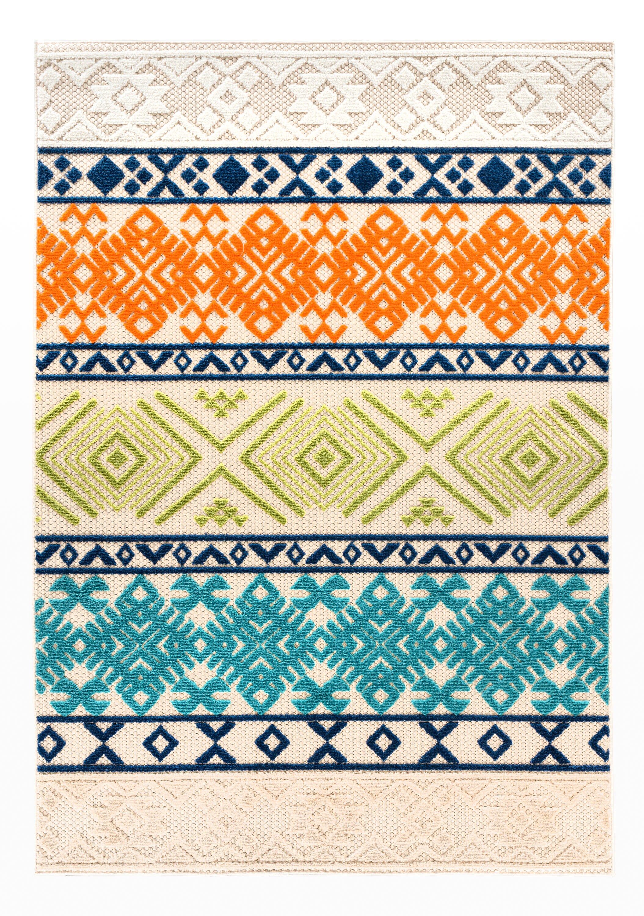 Vienna Bohemian Multicolor Synthetic Indoor/Outdoor Area Rug 5' x 7'