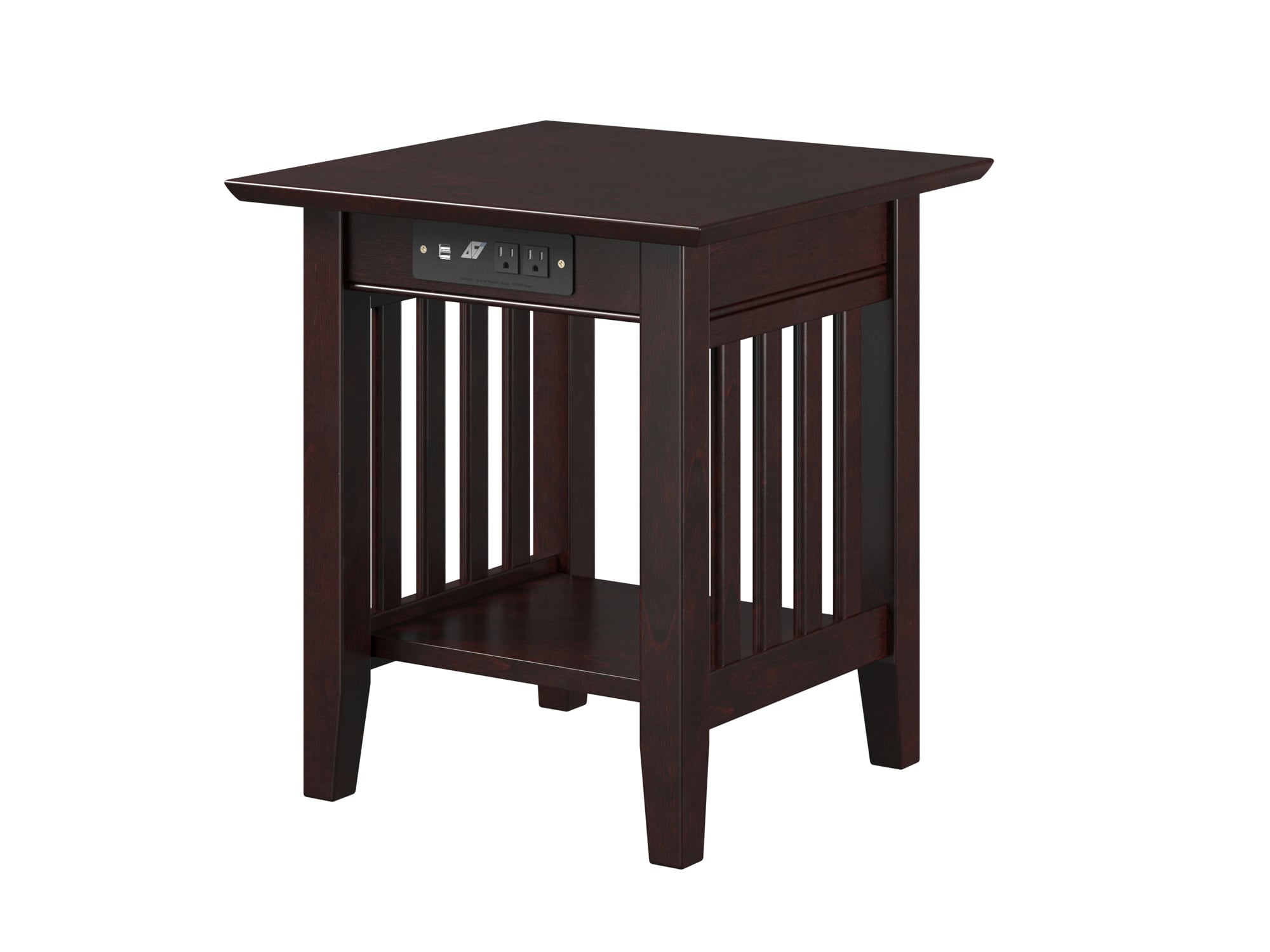 AFI Furnishings AH14211 Mission 20-in W x 22-in H Espresso Wood Mission/Shaker End Table with Storage Assembly Required