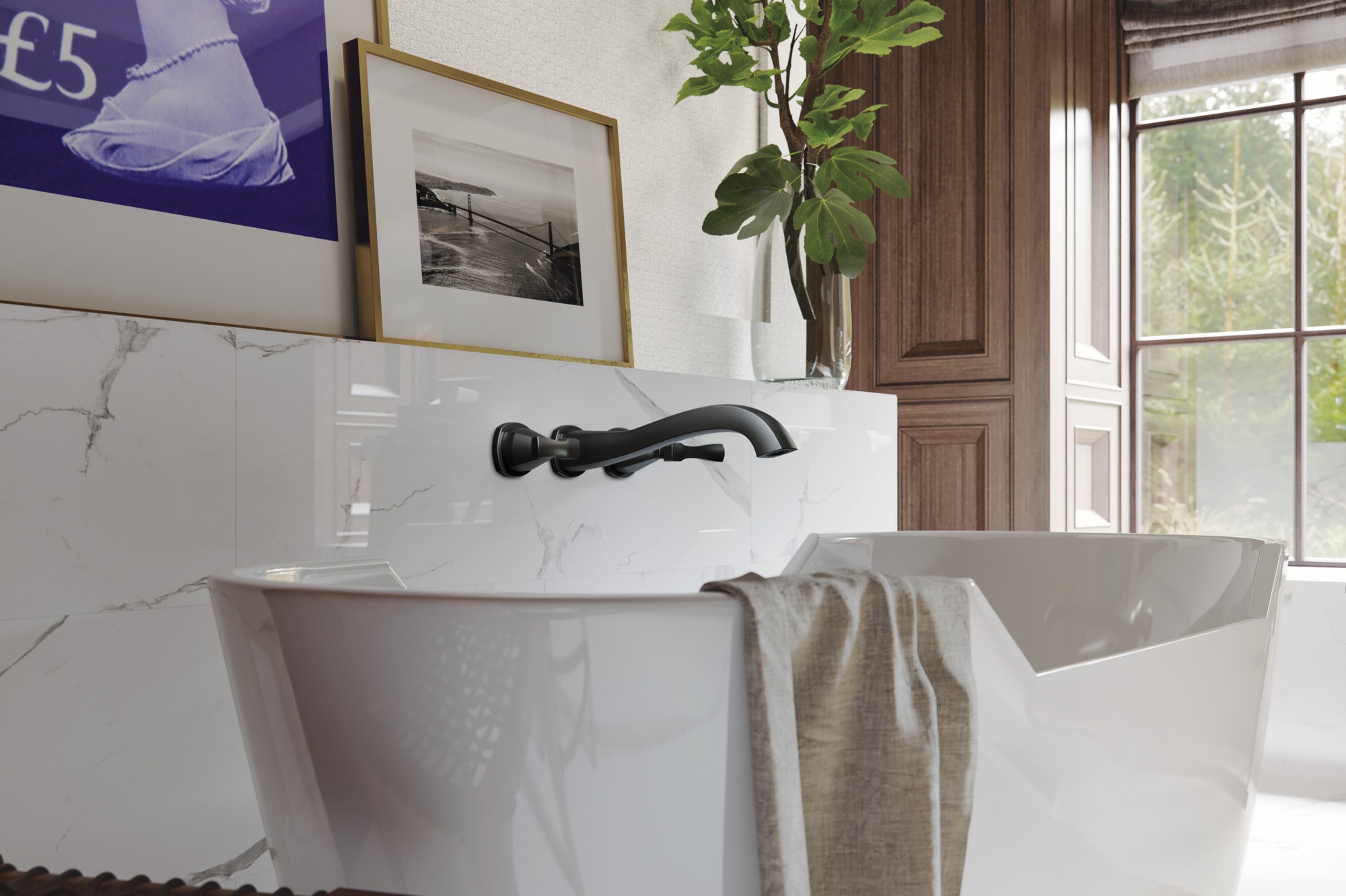 Delta T5776-BLWL Roman-Tub-Faucets - View #2