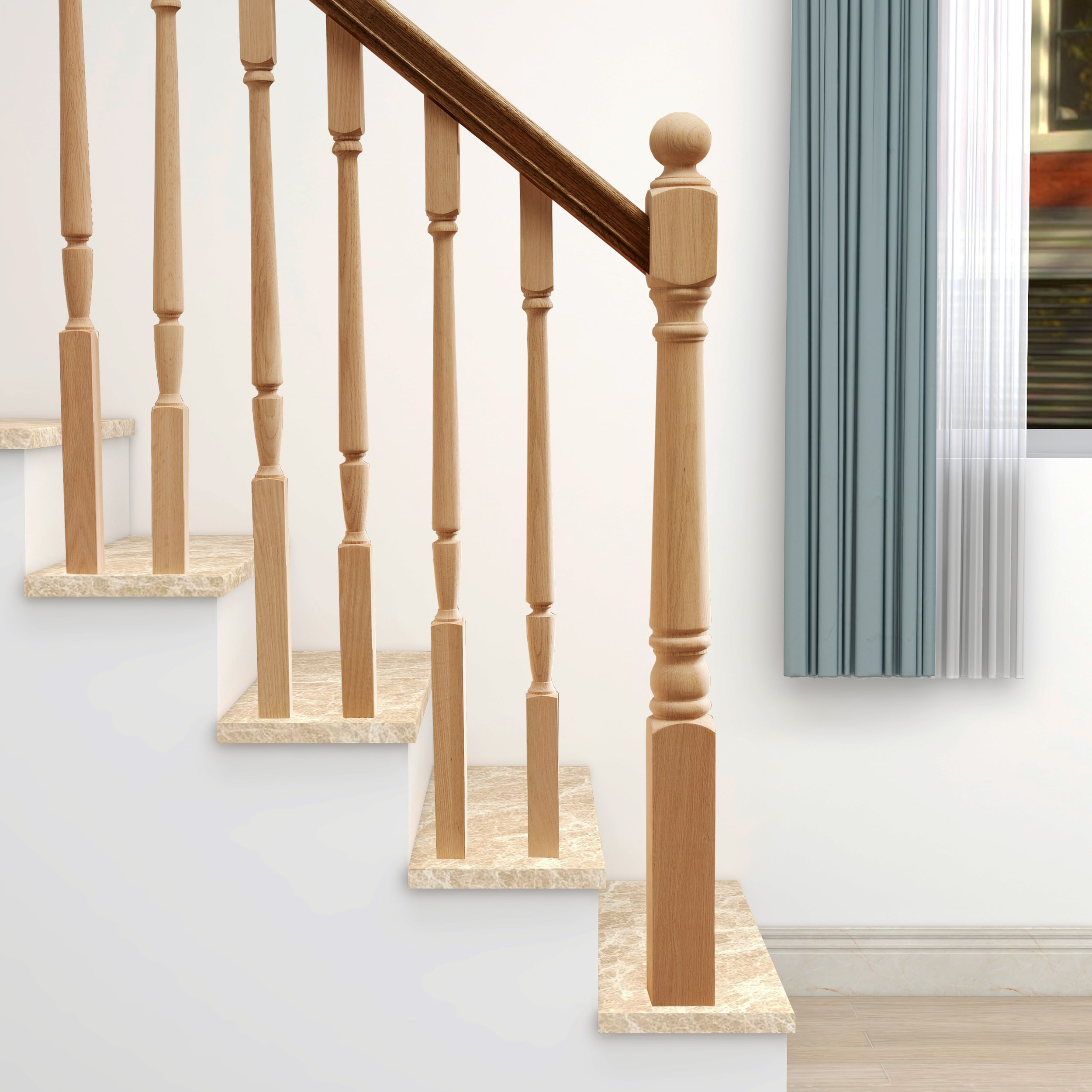 RELIABILT WG4020BT48OAK Interior-Stairpart-Newel-Posts - View #5