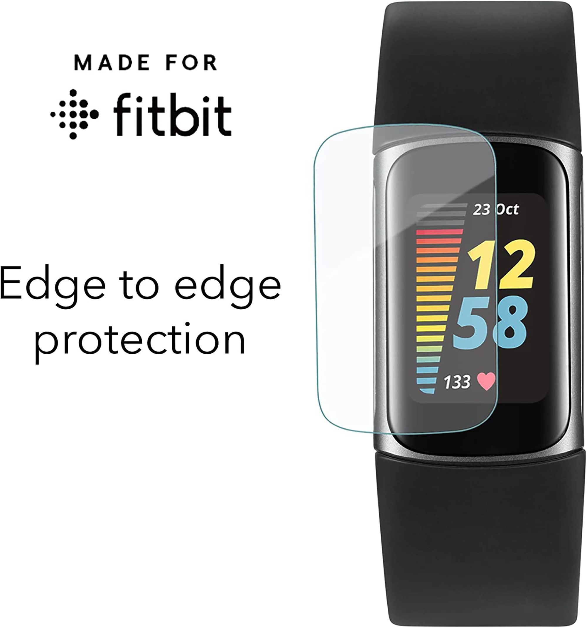 Wasserstein Screen Protector Compatible with Fitbit Charge Made For Fitbit- Full Screen Protection For Fitbit Device (3 Pack, Transparent) in the Screen Protectors department at Lowes.com