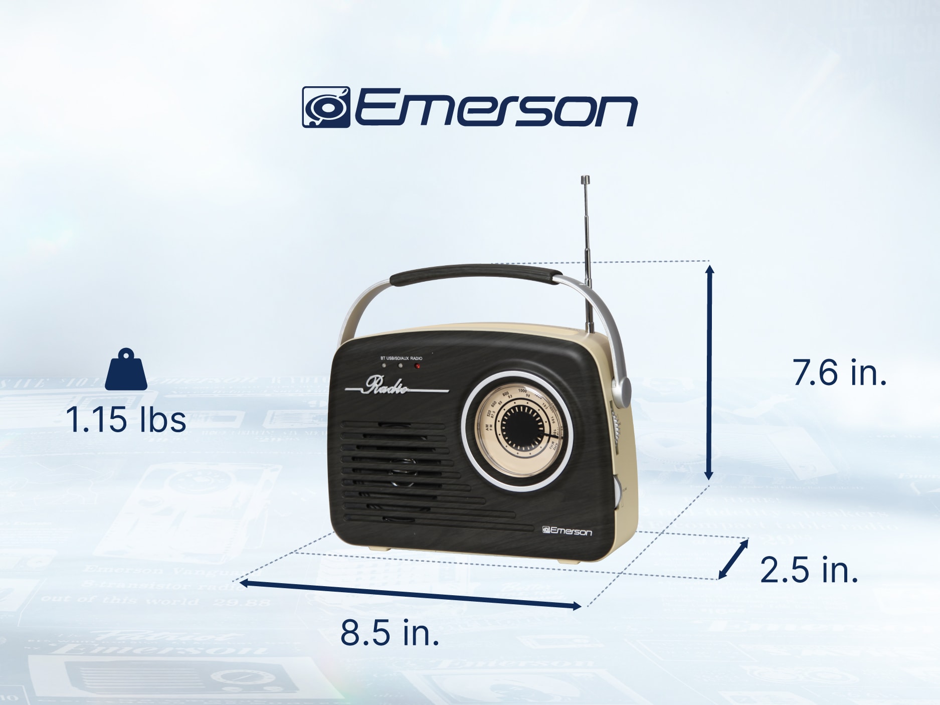 Emerson EAS-3002-MAHOGANY Boomboxes-Radios - View #3