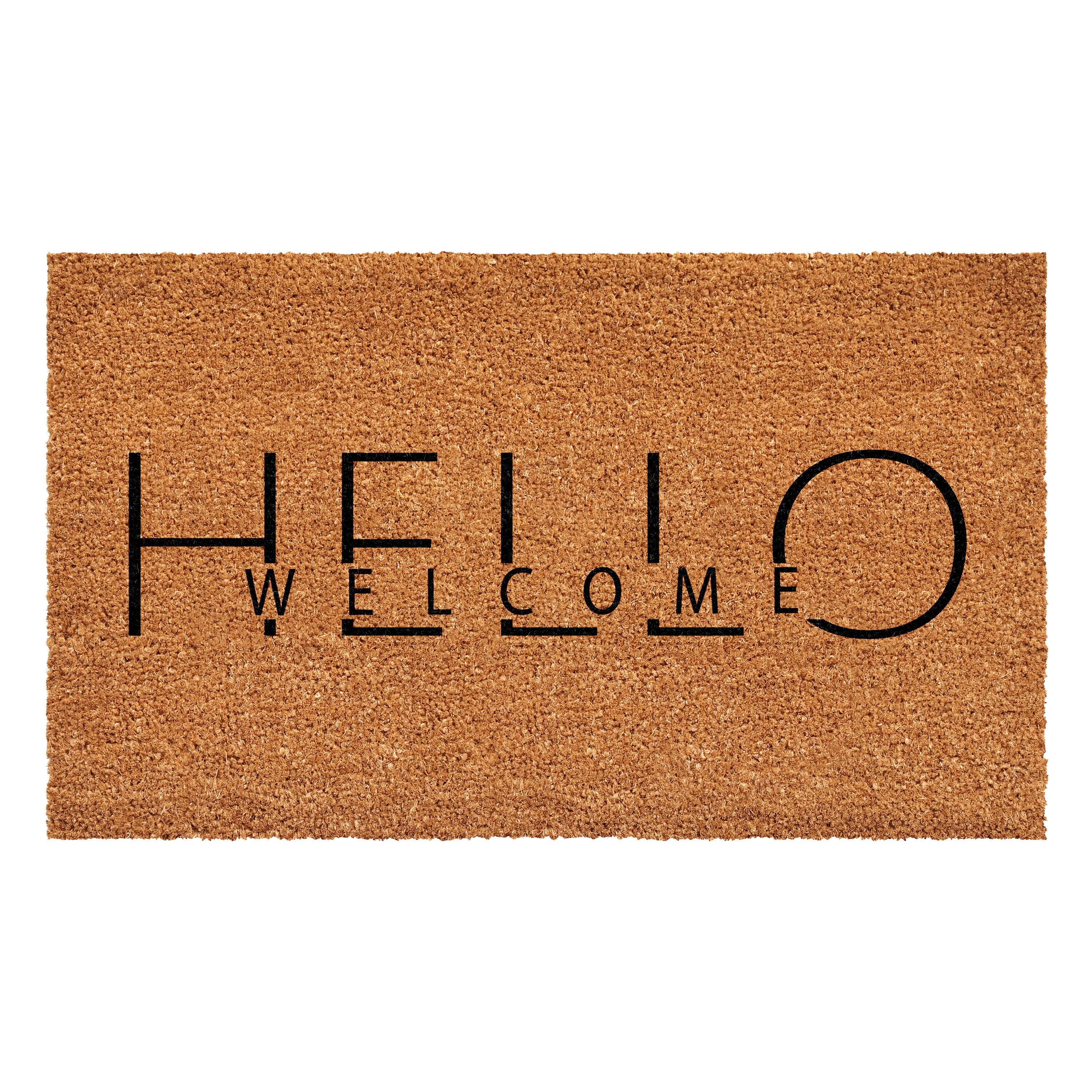 Natural Coir and Vinyl Rectangular Outdoor Welcome Doormat
