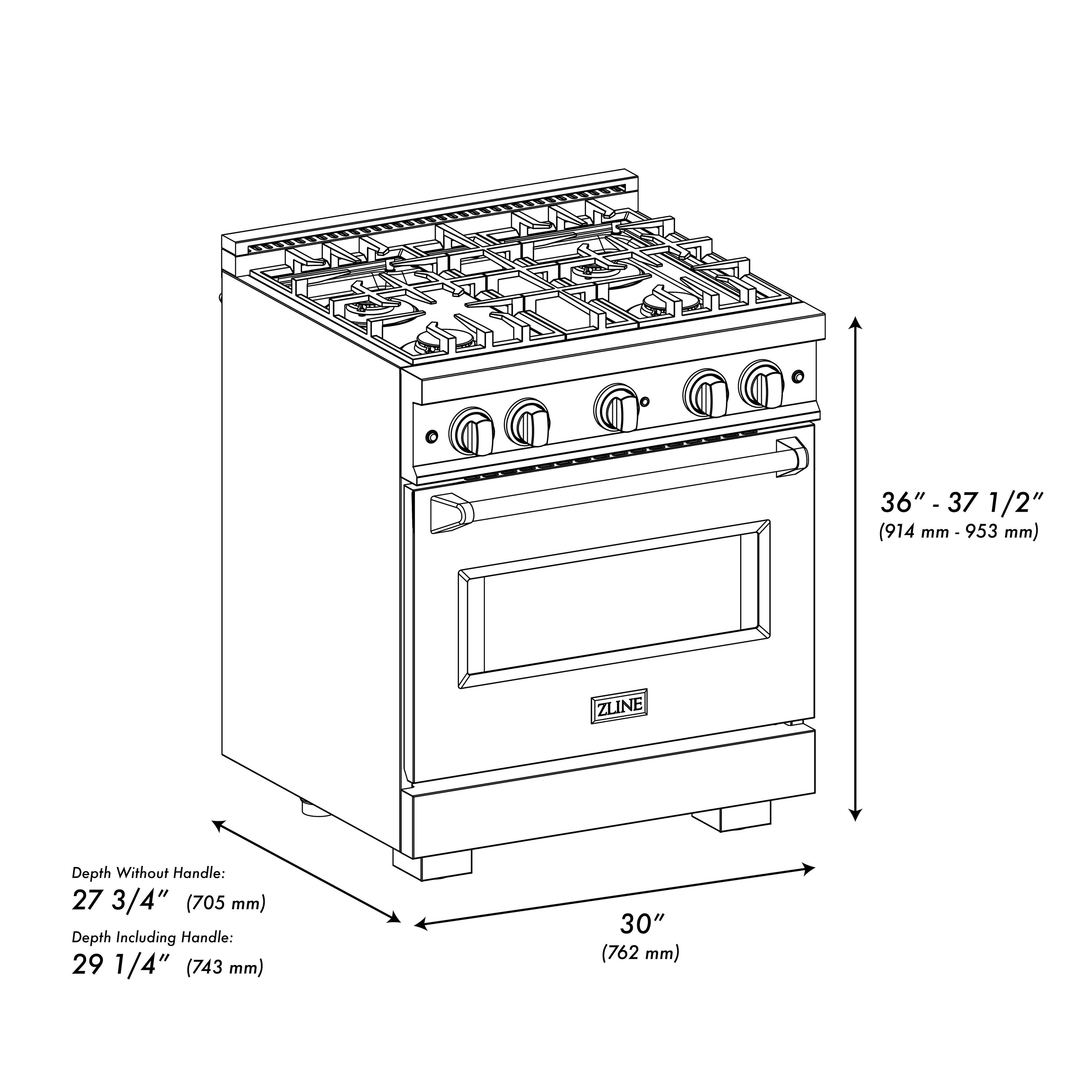 ZLINE KITCHEN & BATH CGRBZ-30-G Freestanding-Gas-Ranges - View #10