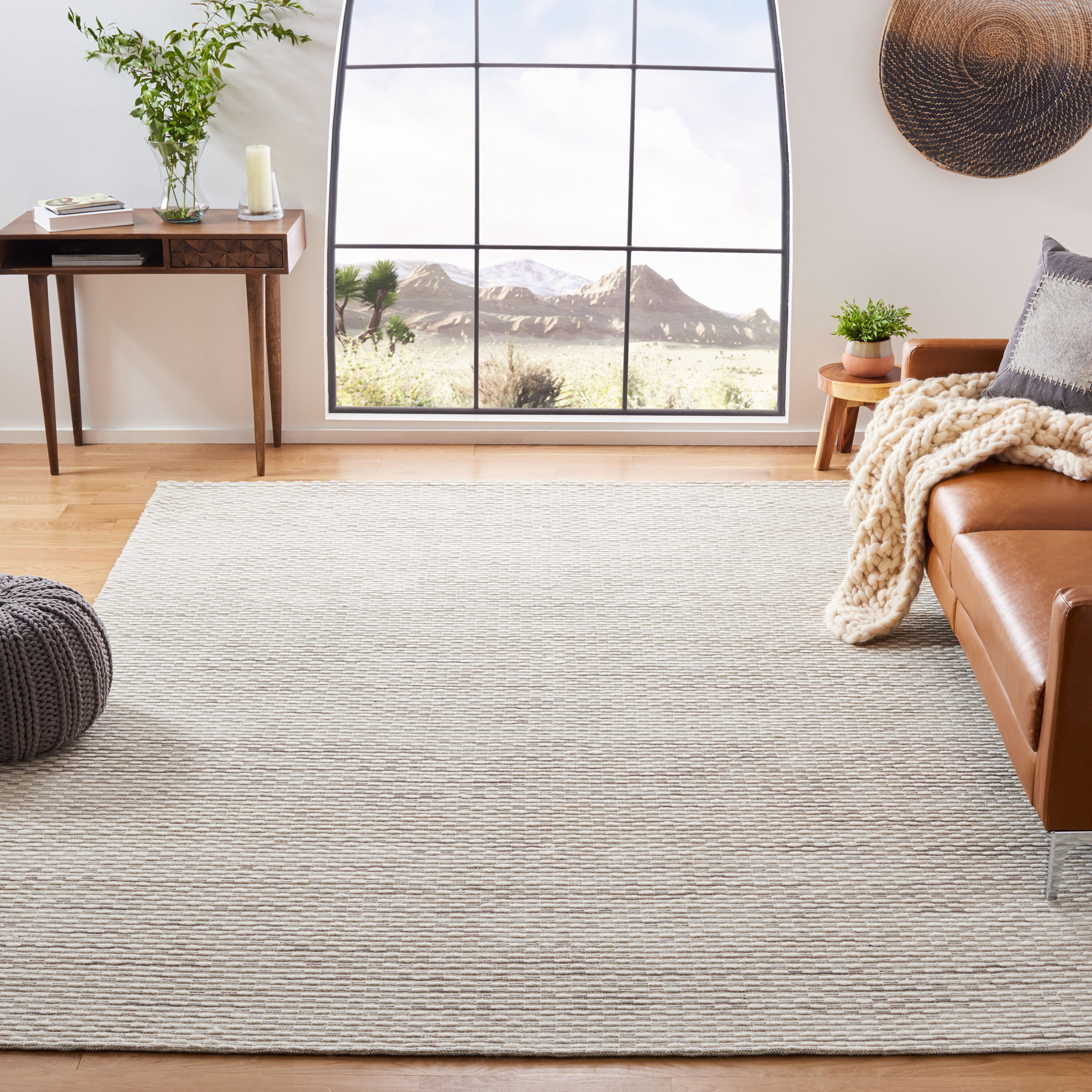  Marbella 158 Beige Solid / Tonal 9ft x 12ft Large Rectangle Rug