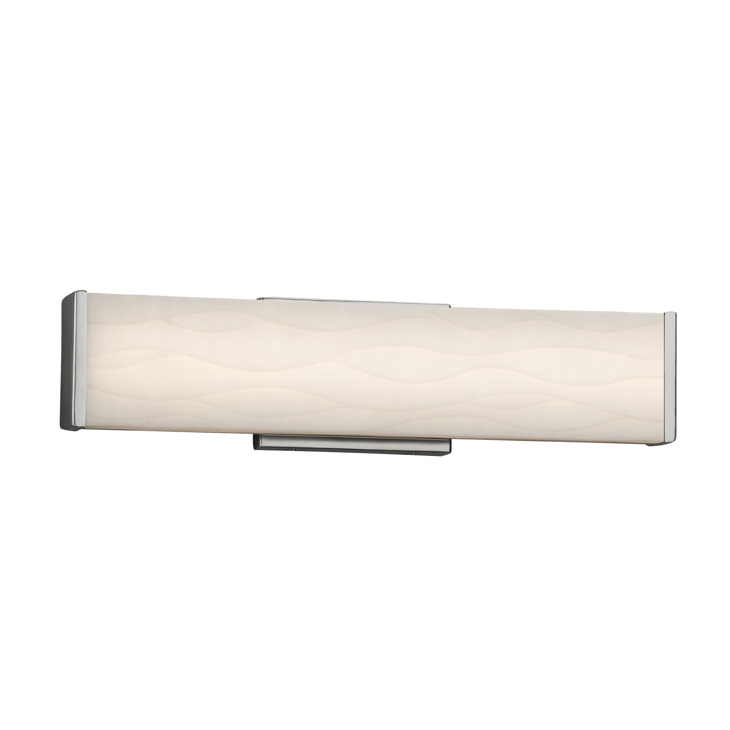 Justice Design Group PNA-8601-WAVE-NCKL Porcelina 18.5-in 1-Light Brushed Nickel LED Transitional Vanity Light