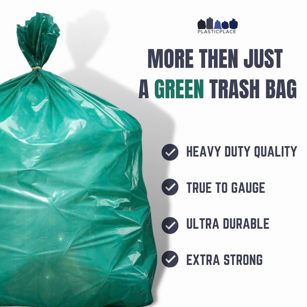 Plasticplace 20-Gallons Green Plastic Kitchen Twist Tie Trash Bag  (100-Count) in the Trash Bags department at