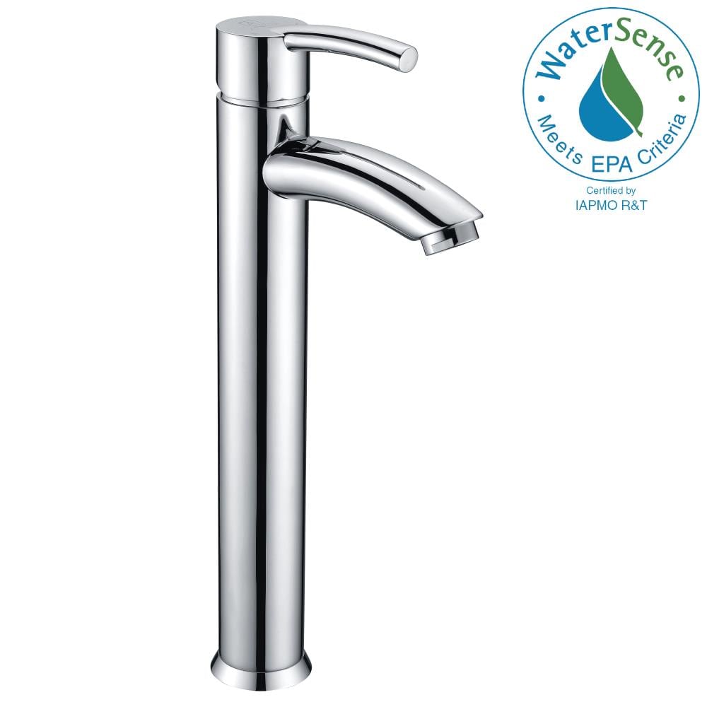 ANZZI L-AZ079 Quartet Polished chrome Vessel 1-handle WaterSense Mid-arc Residential Handle Bathroom Sink Faucet