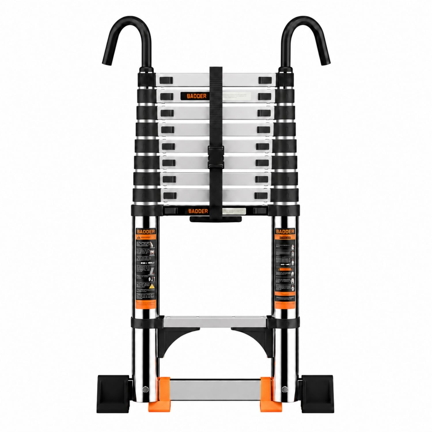 TITANKIT PRO 10-Step 9.5-ft Stainless Steel Extension Ladder 330-lb Load Capacity with Anti-drop Hook