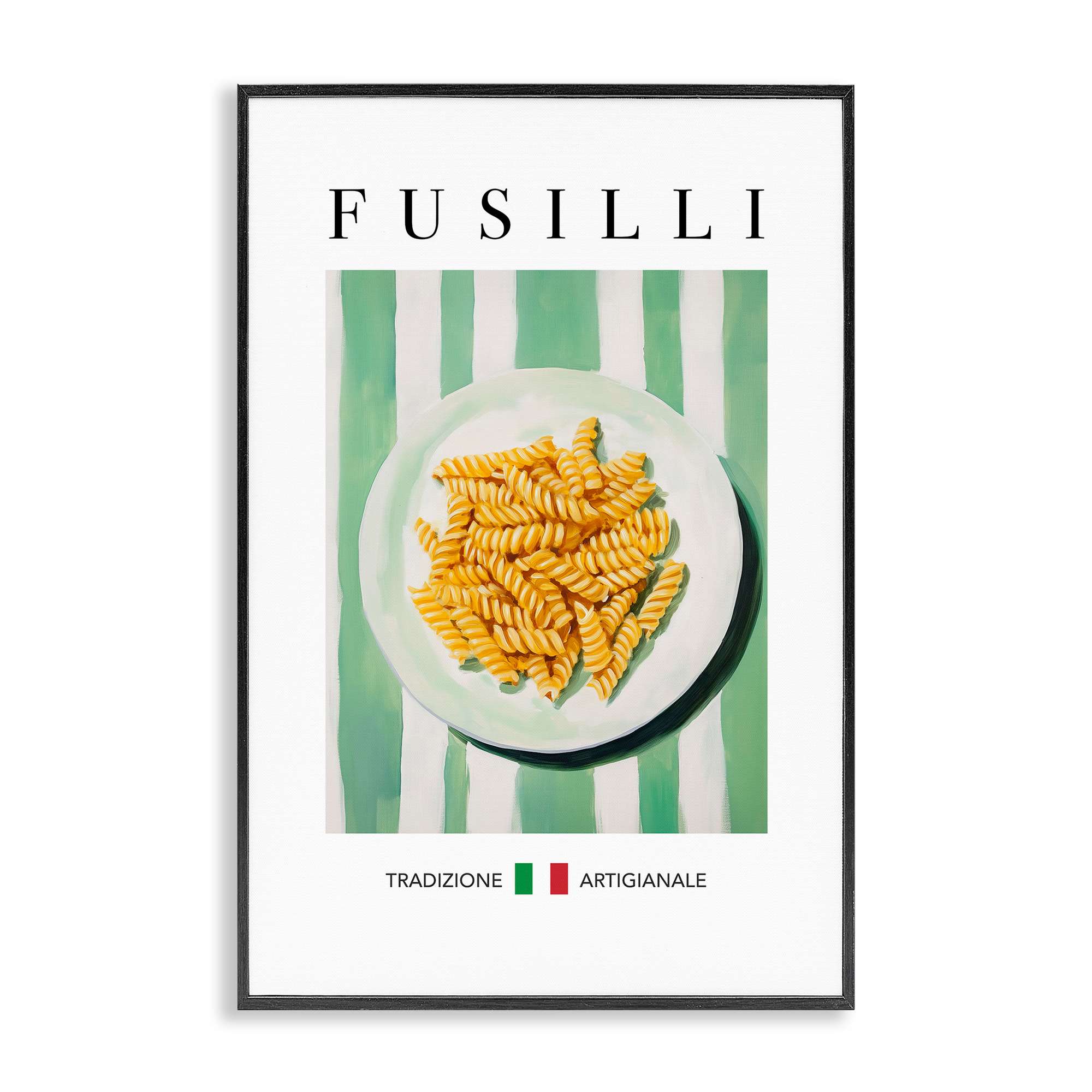 Stupell Industries BT-217-FR-12X18 Traditional Fusilli Pasta Black Framed Giclee Art By Andreas Magnusson 12 x 18