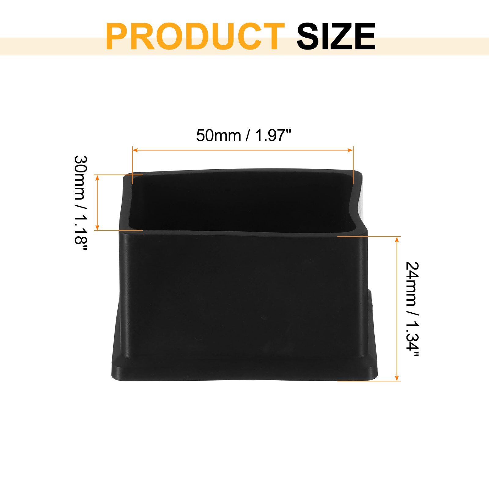 Unique Bargains 4pcs Rubber Furniture Leg Caps 50x30mm Rectangle Chair ...